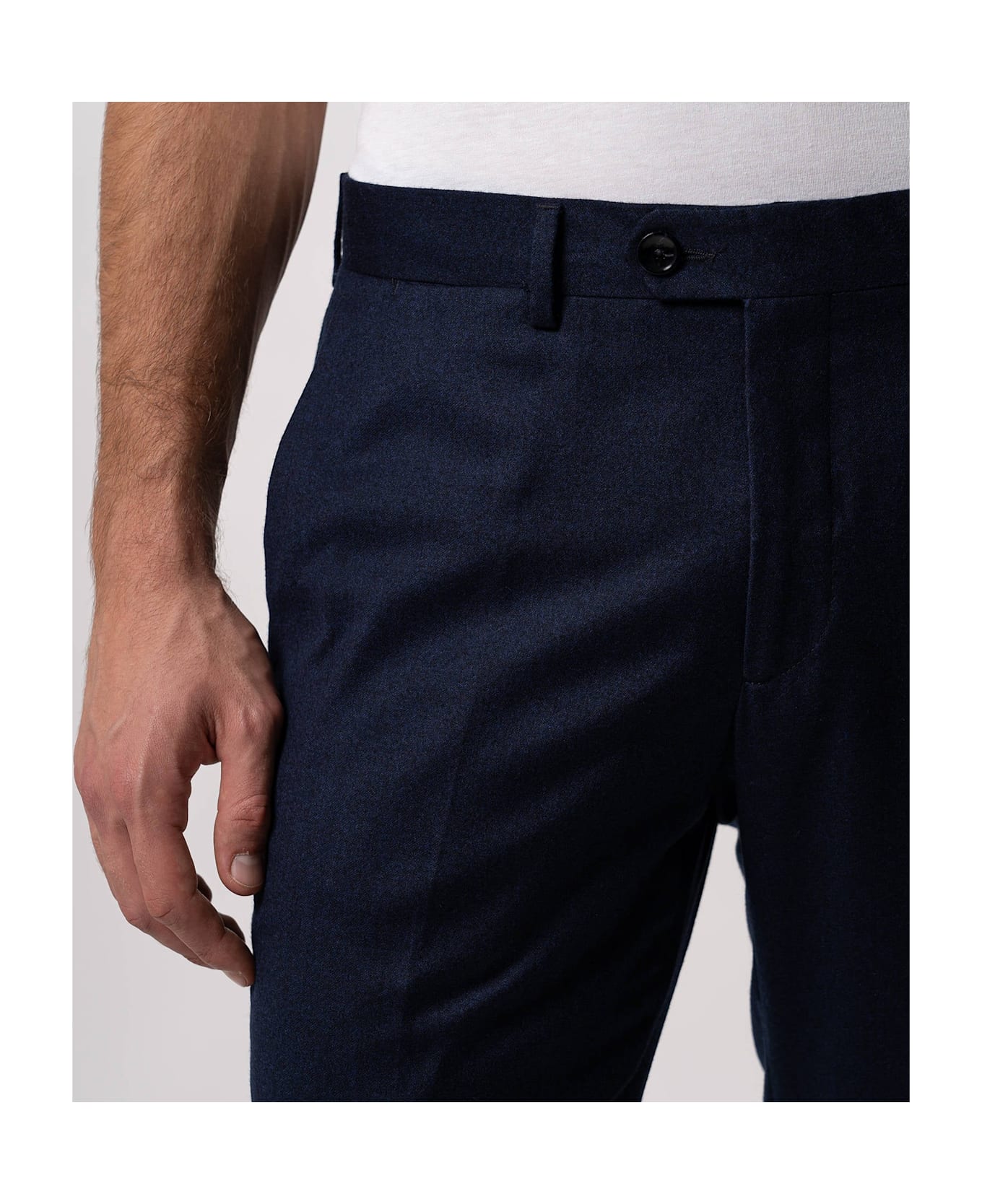 Larusmiani Velvet Trousers Howard Pants - Navy