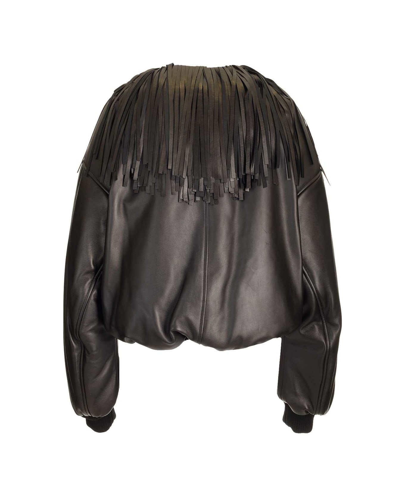 Alaia Fringed Bomber Jacket - Black