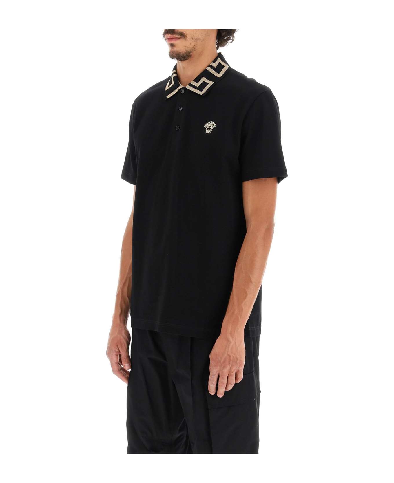 Versace Greca Short-sleeved Polo Shirt - 1B000