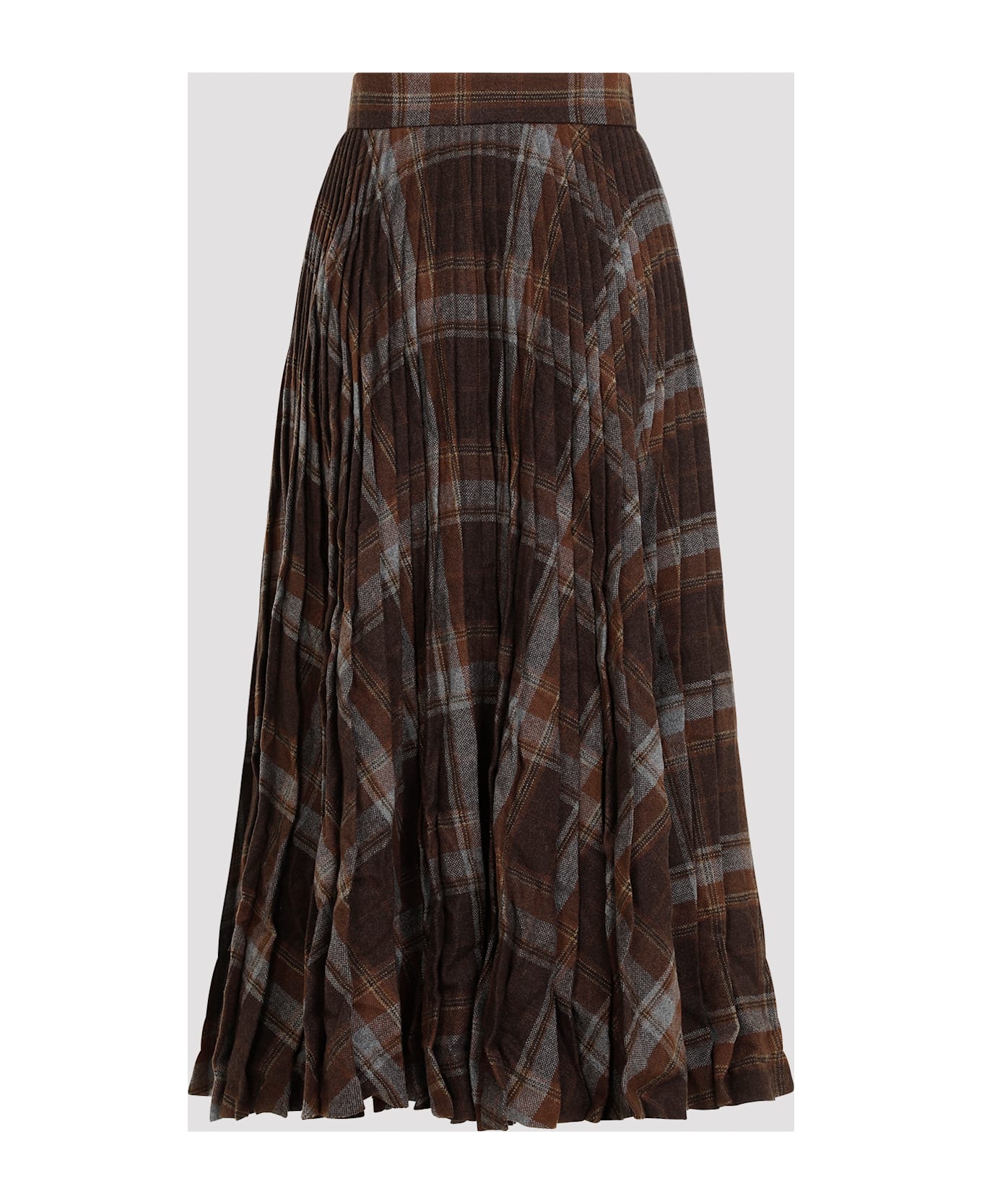 Balenciaga Pleated Skirt With Ruffled Effect - Brown