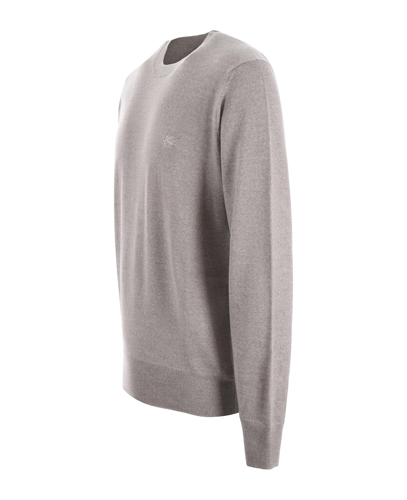 Etro Pegaso Embroidered Crewneck Jumper - Beige melange