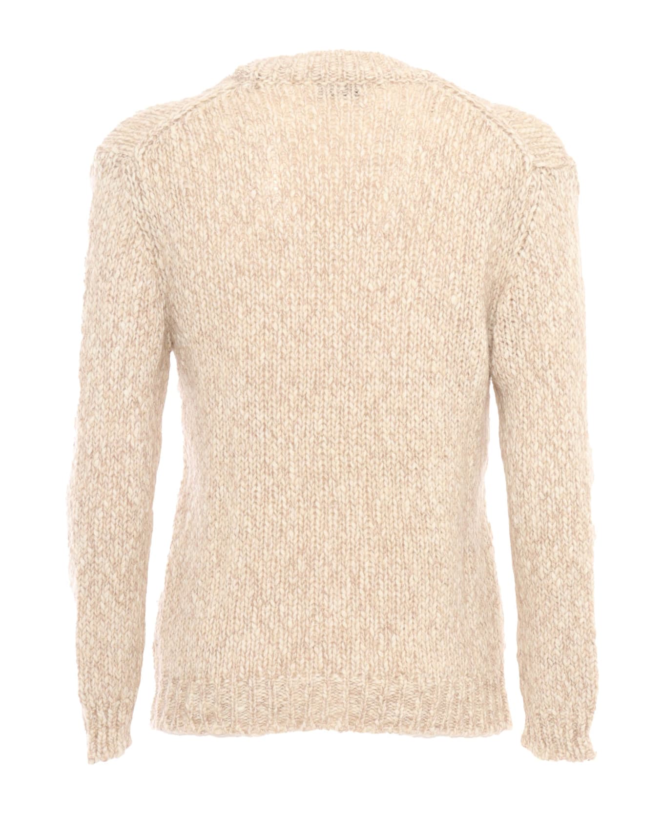 Settefili Cashmere Macro Tweed Cardigan Over Fit - BEIGE
