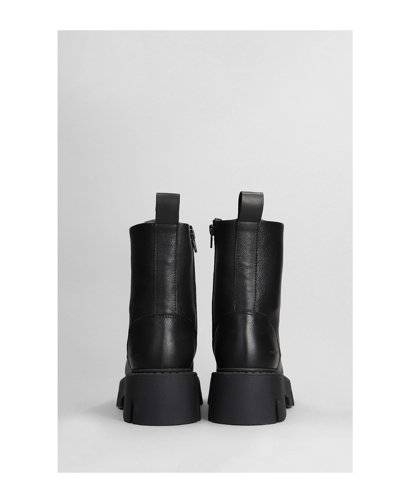 Copenhagen Cph 130 Combat Boots In Black Leather - black