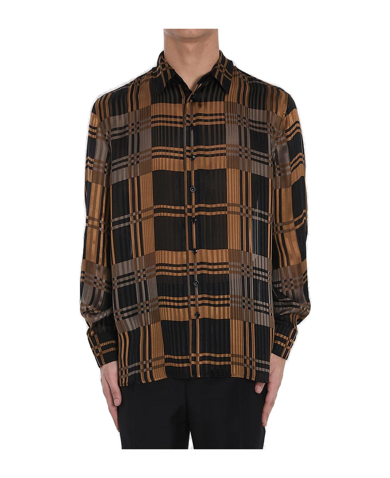 Saint Laurent All-over Patterned Button-up Shirt - Noir caramel