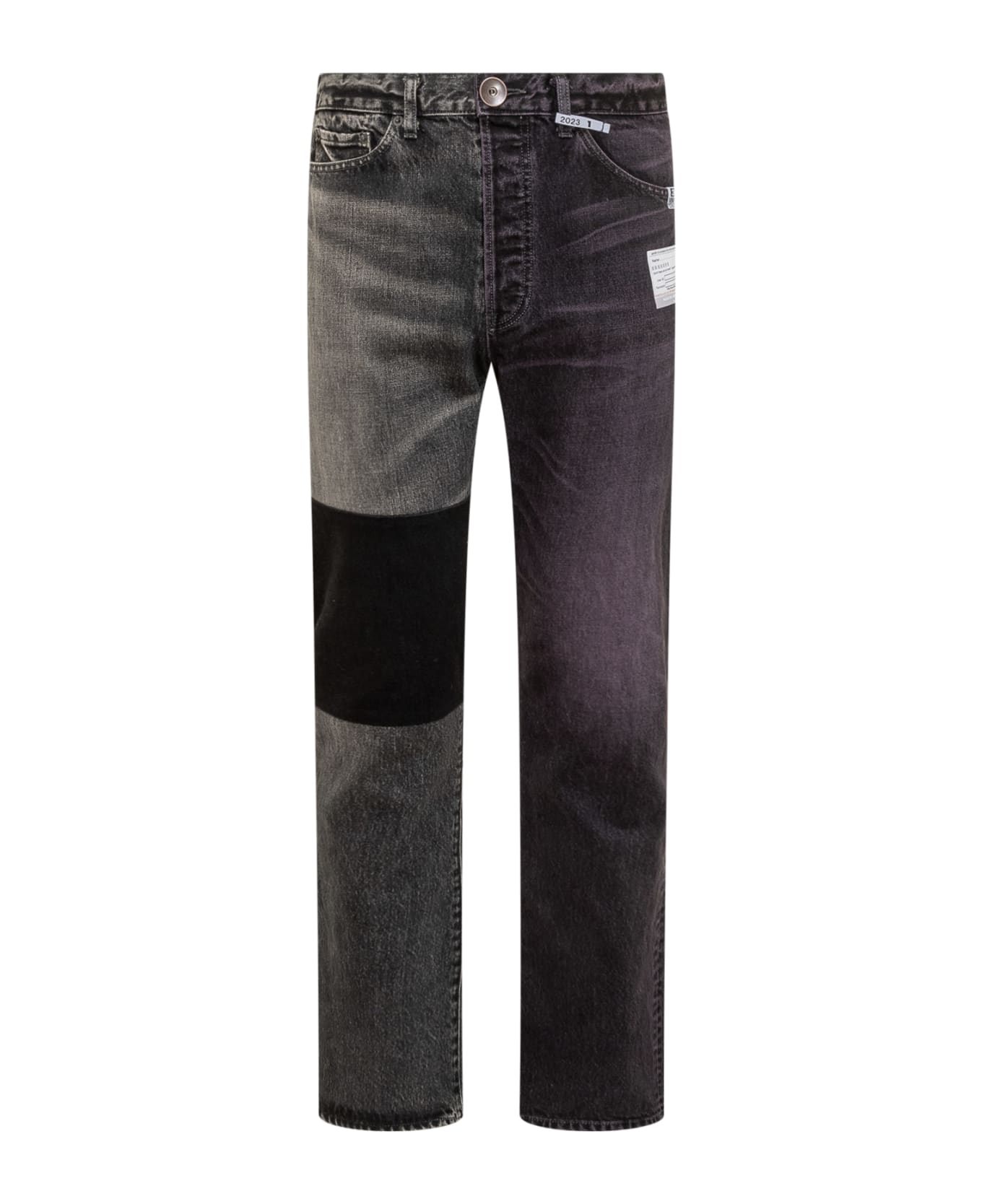 Mihara Yasuhiro 2 Toned Jeans - BLACK