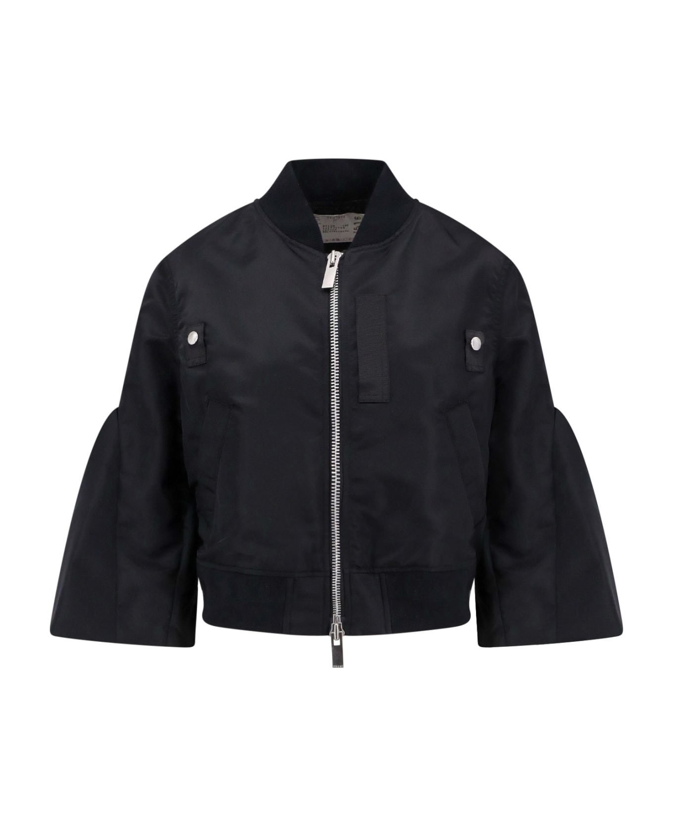 Sacai Puff Sleeved Panelled Bomber Jacket - Black