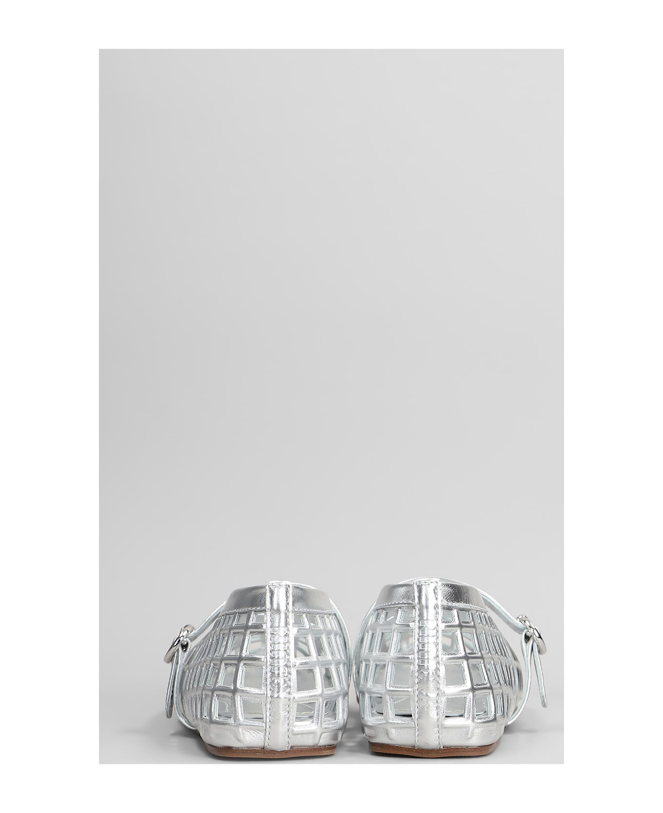 3JUIN Gwen 005 Ballet Flats In Silver Leather - silver