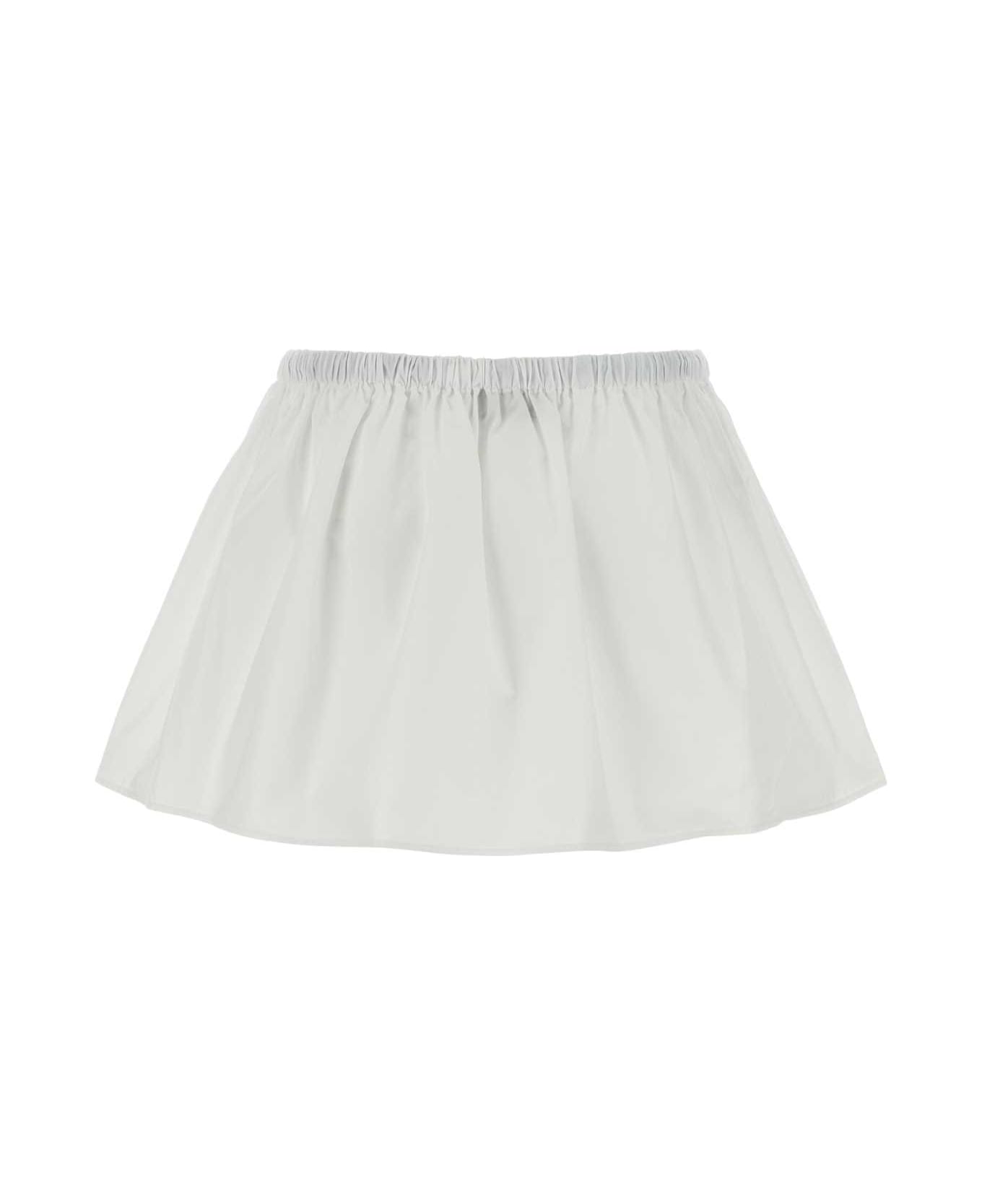 Miu Miu White Poplin Mini Skirt - BIANCO