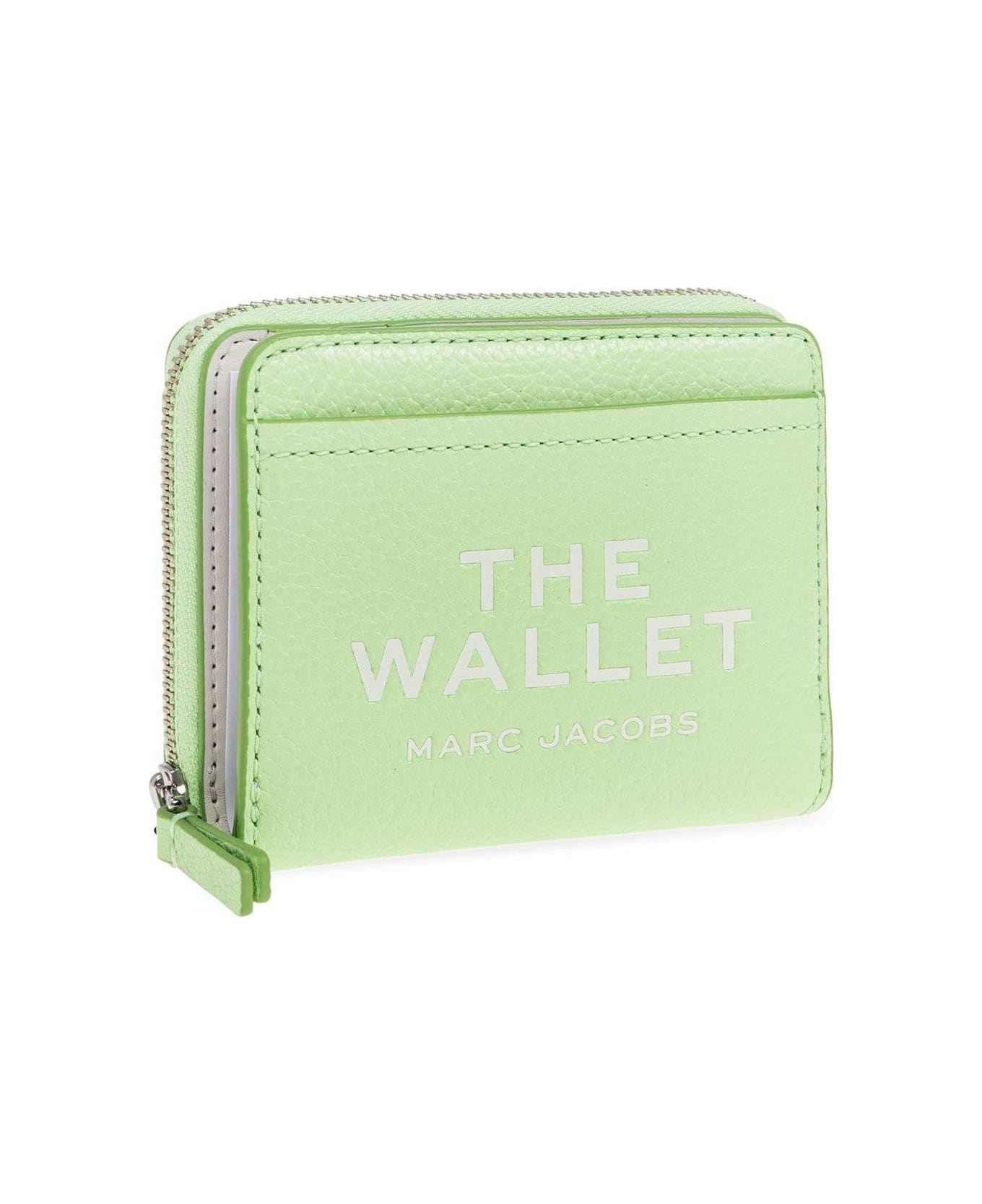 Marc Jacobs Logo Printed Zipped Mini Compact Wallet - GREEN