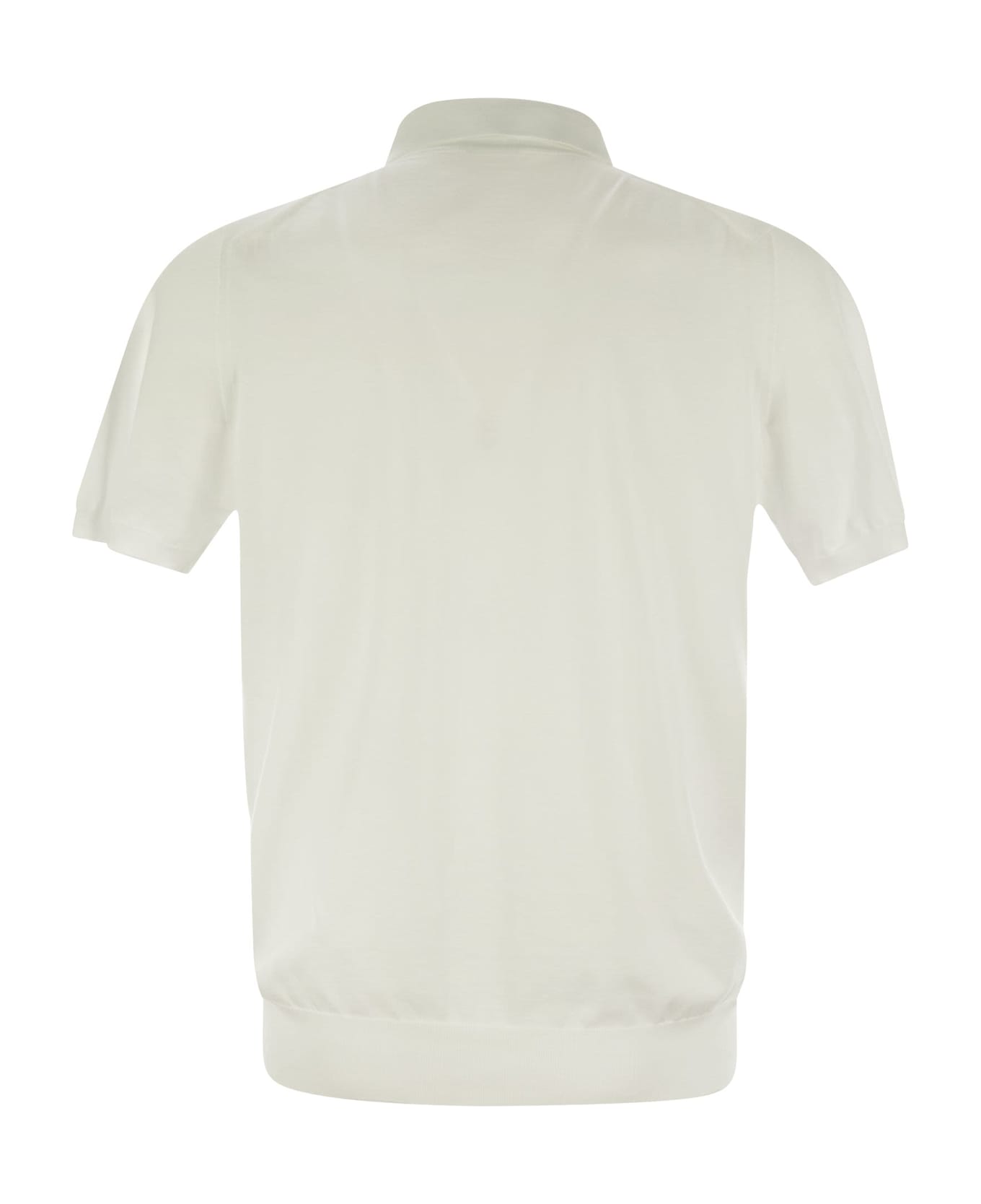 Kiton Short-sleeved Polo-zip - White