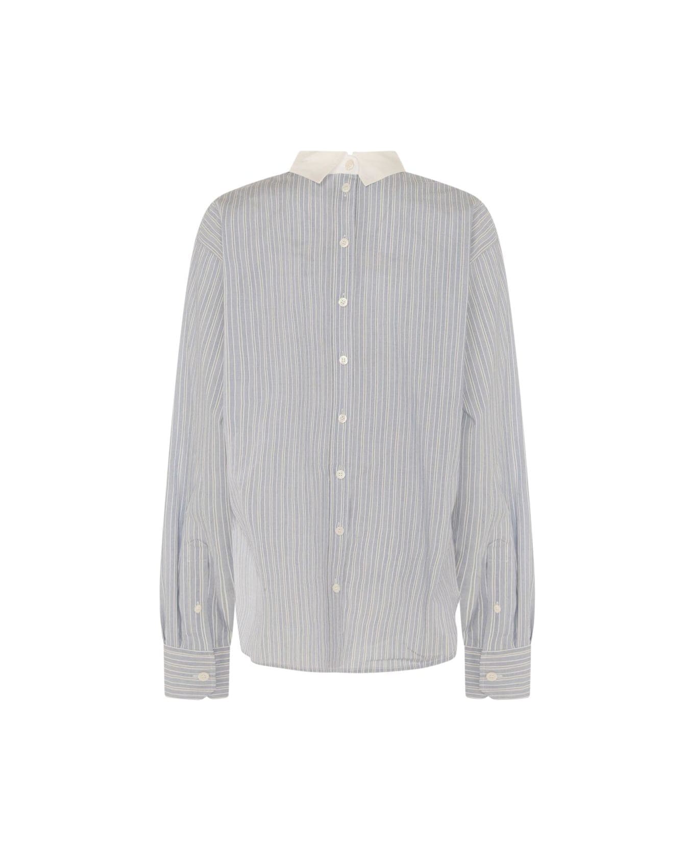 Acne Studios Stripe Detailed Buttoned Shirt - Clear Blue