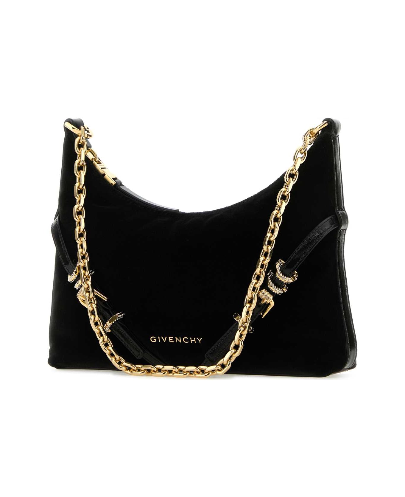 Givenchy Black Velvet Voyou Party Shoulder Bag - BLACK