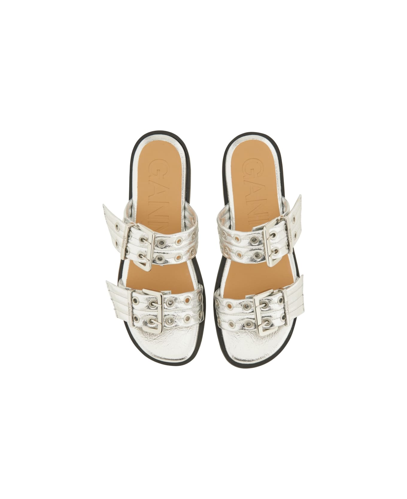 Ganni Sandal With Buckle - SILVER