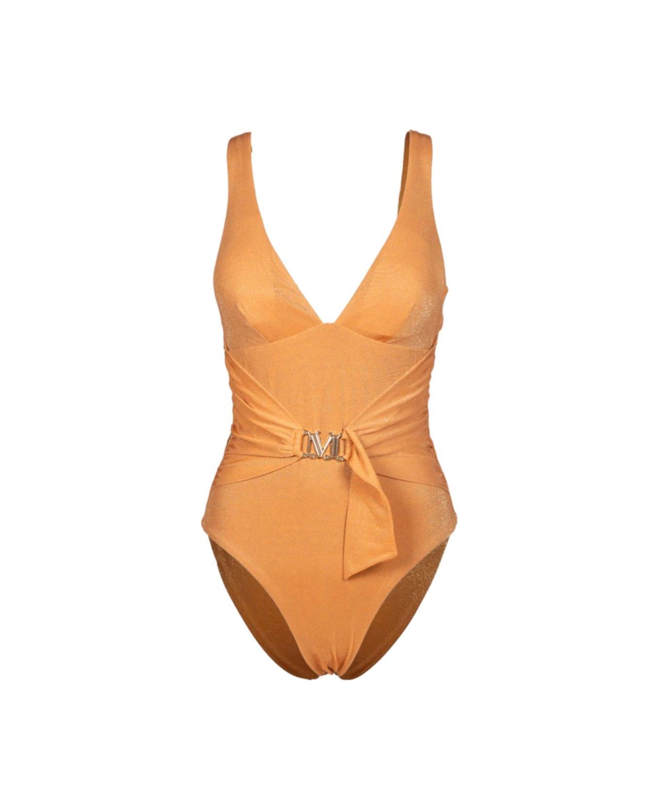 Max Mara V-neck One-piece Swimsuit - Orange lurex