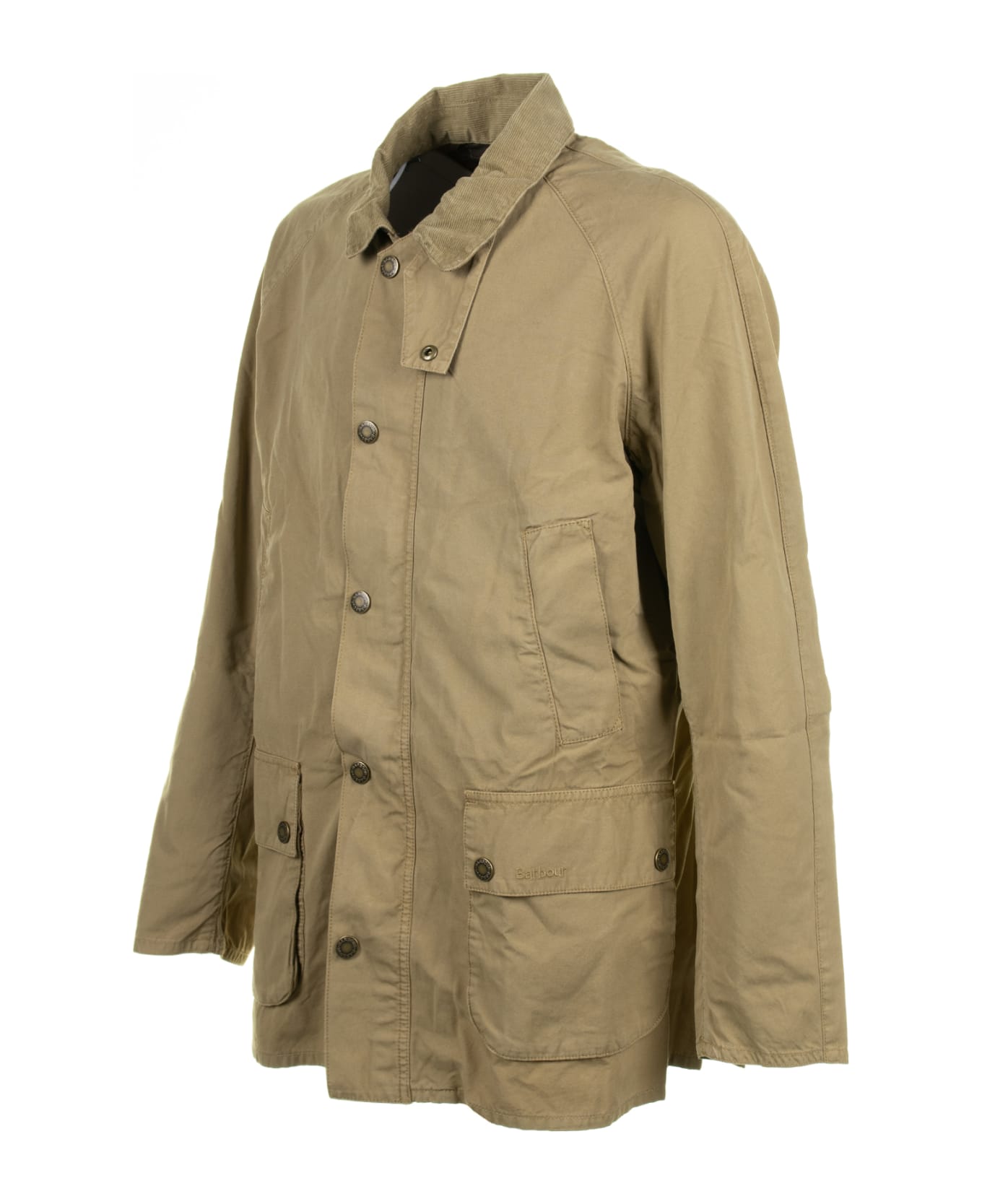 Barbour Cotton Jacket With Pockets And Buttons - STONE