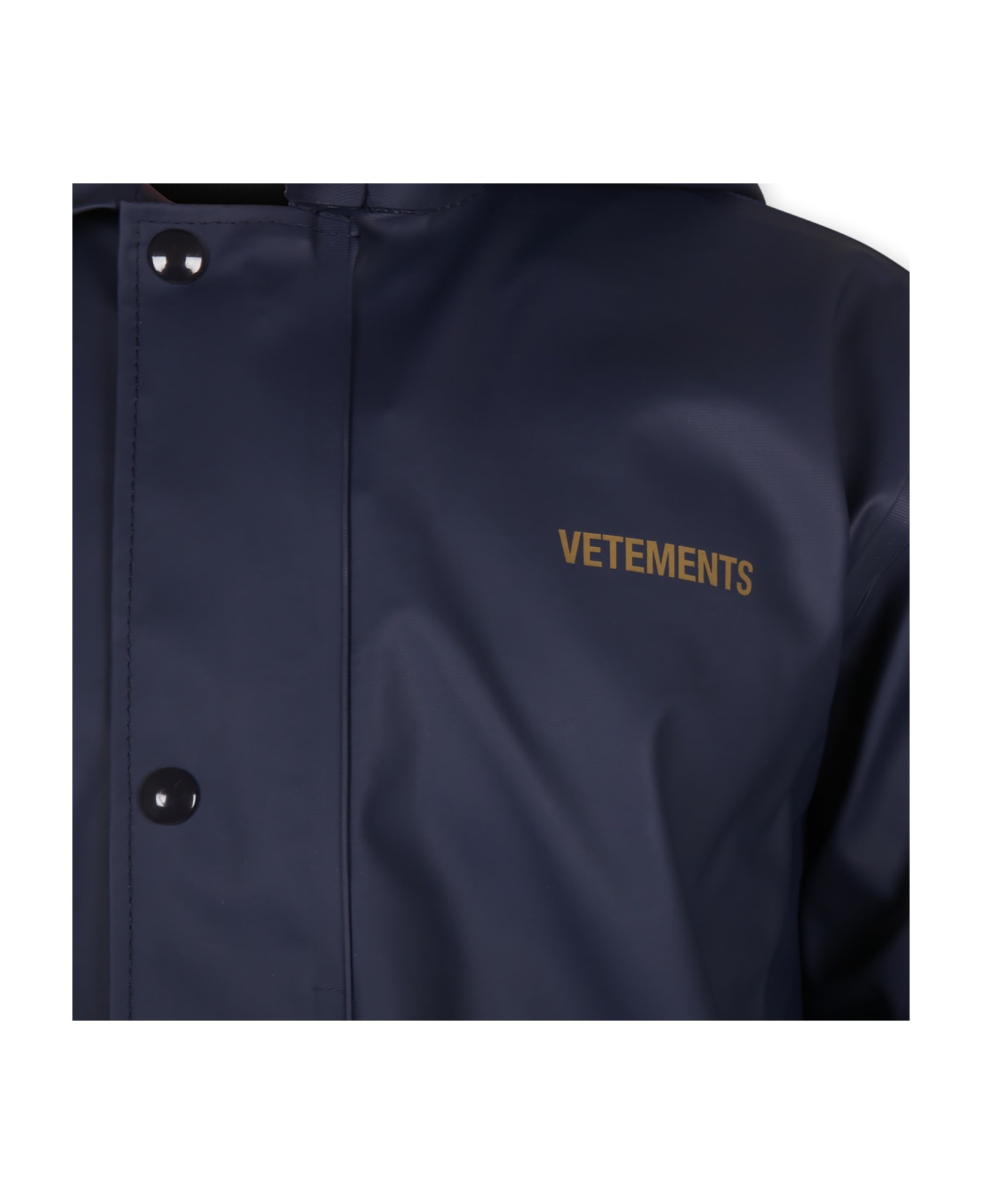 VETEMENTS Blue Raincoat For Kids With Logo - Blue