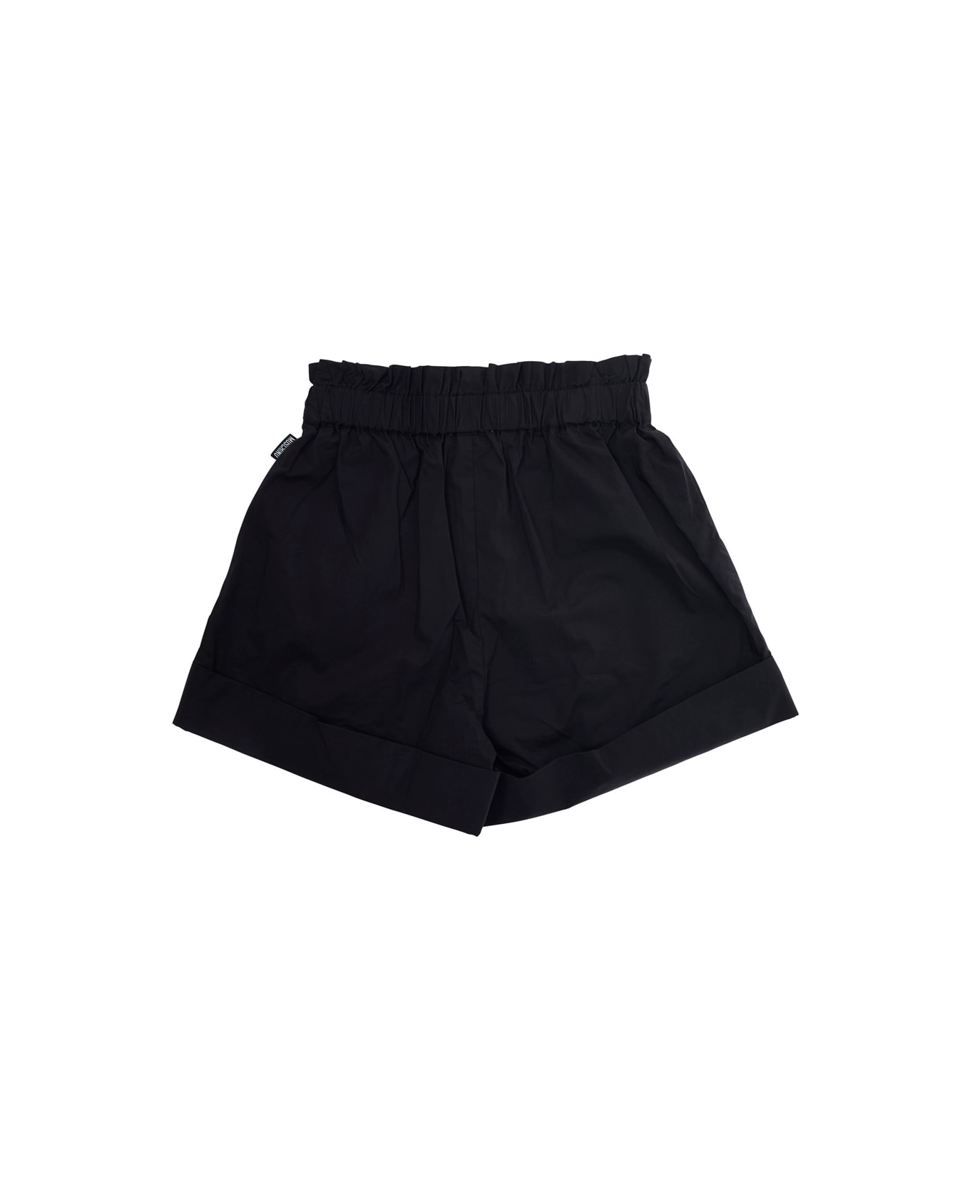Moschino Black Shorts With Teddy Bear Motif On The Front In Cotton And Tech Fabric Girl - Black