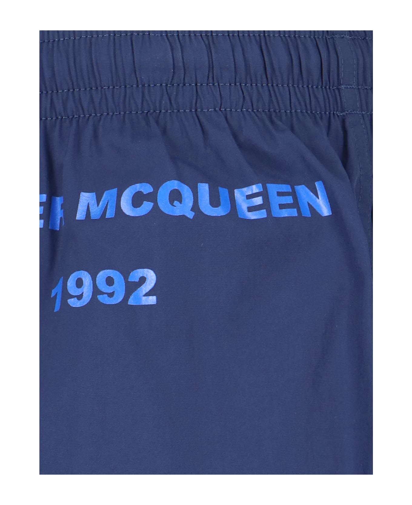 Alexander McQueen Graffiti Logo Swim Shorts - Blue