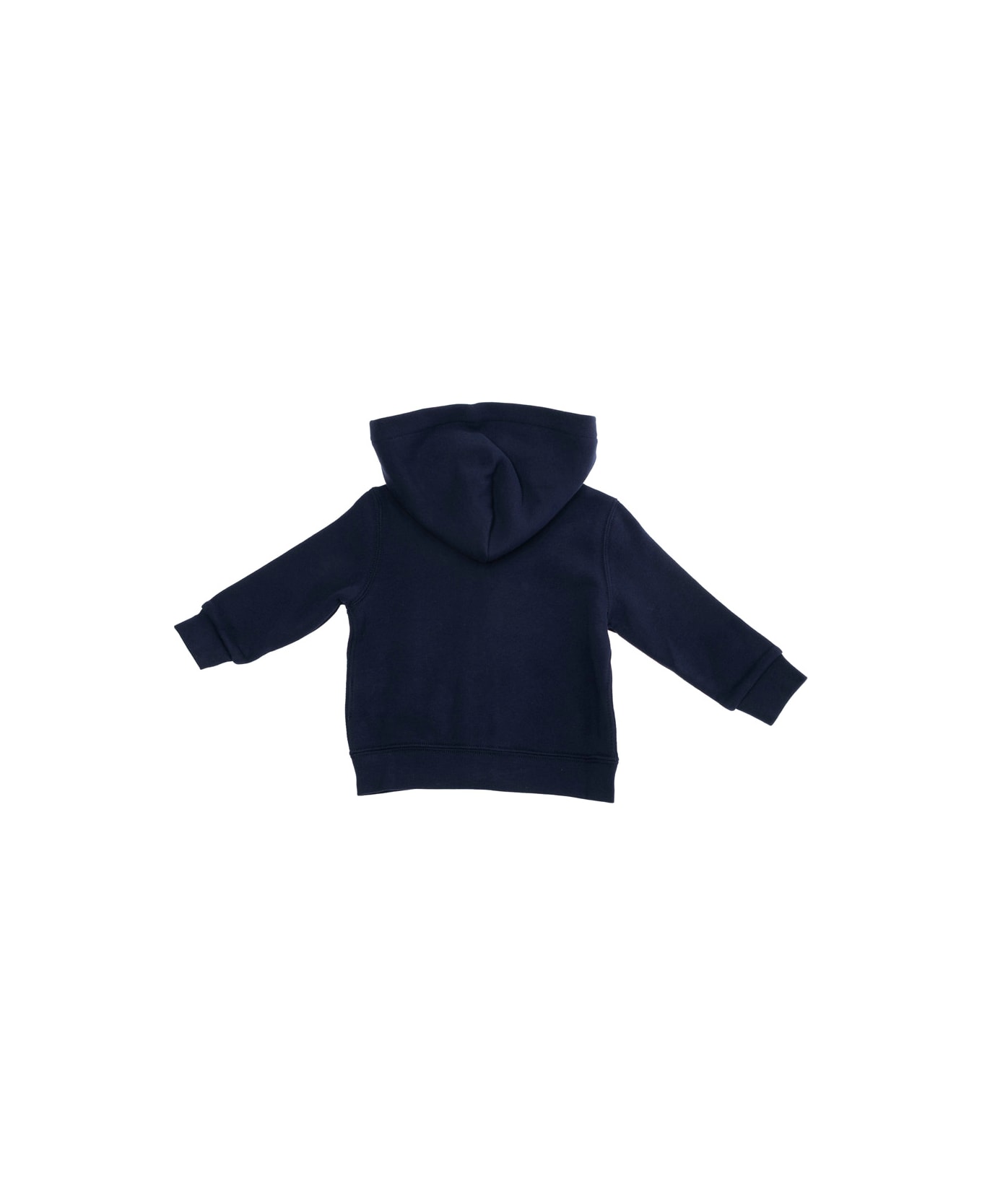 Polo Ralph Lauren Blue Sweatshirt With Fixed Hood And Pony Embroidery On The Front In Cotton Blend Baby - Blu