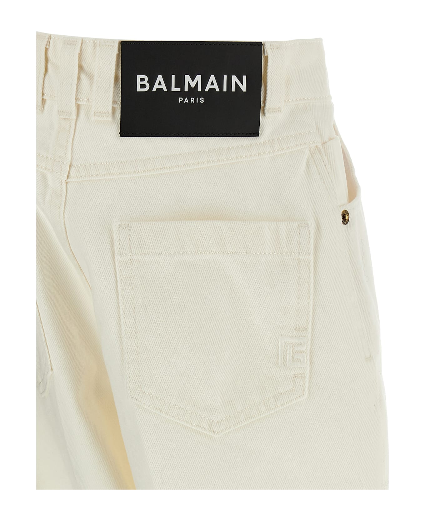 Balmain Embroidery Jeans - White