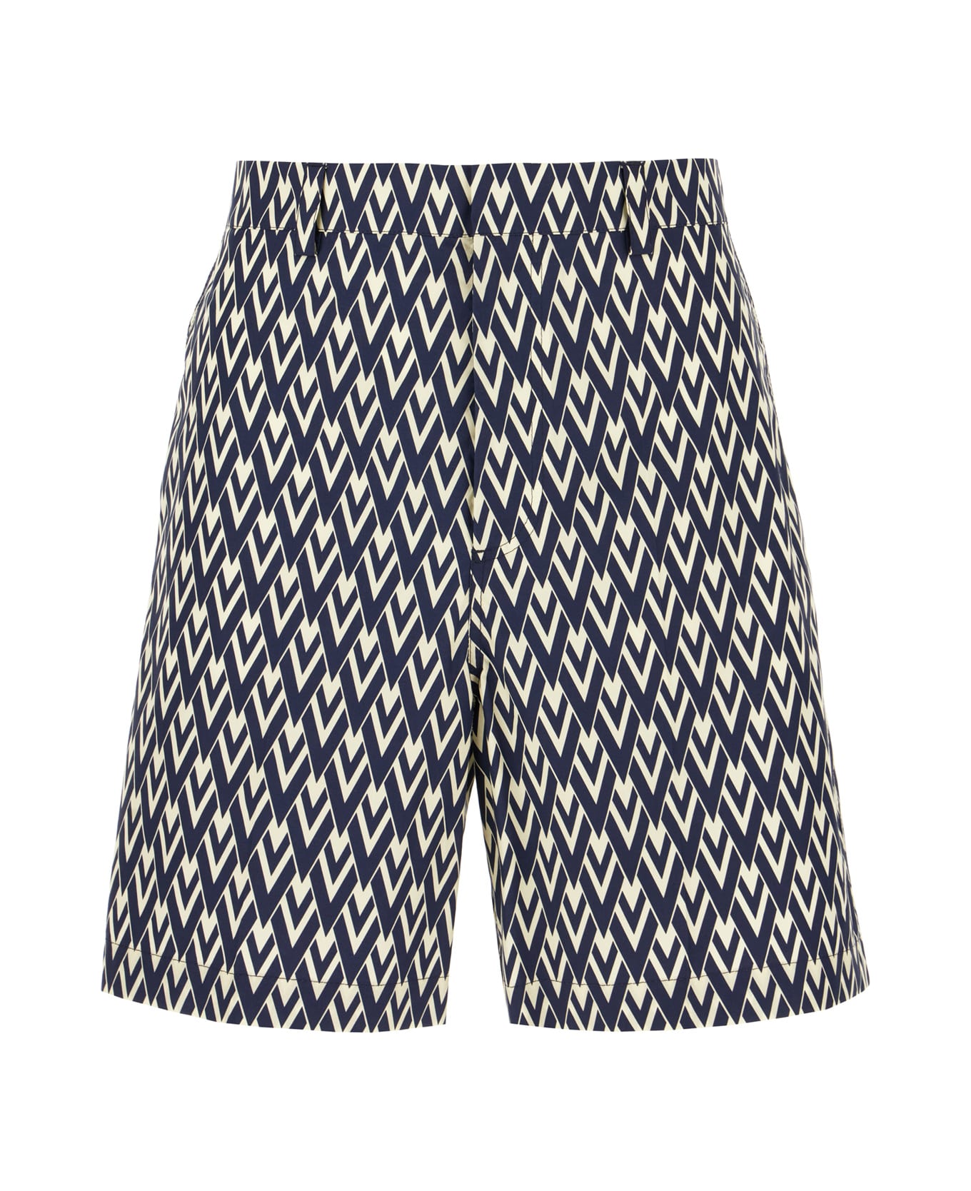 Valentino Garavani Printed Cotton Bermuda Shorts - BLU BIANCO