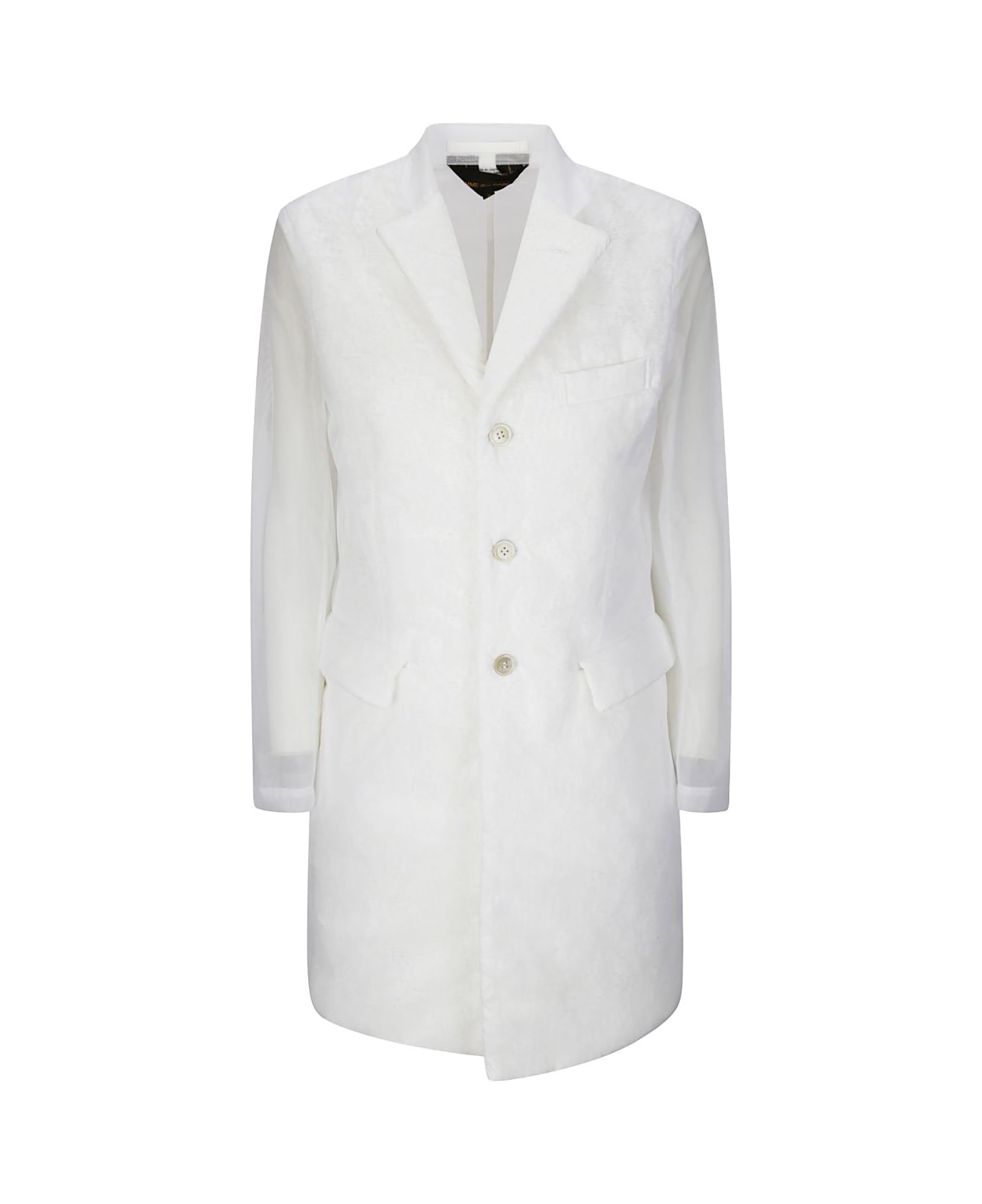 Comme des Garçons Single-breasted Coat - White