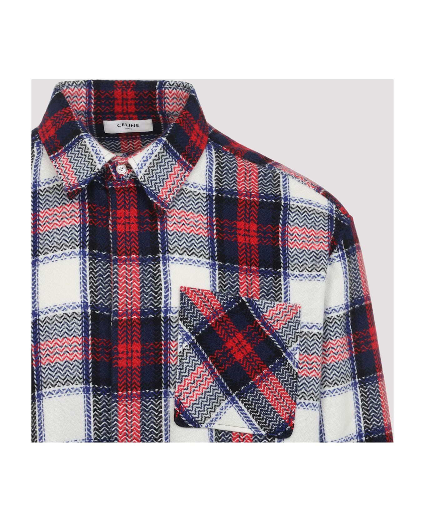 Celine Cashmere Overshirt - Er Black Red White