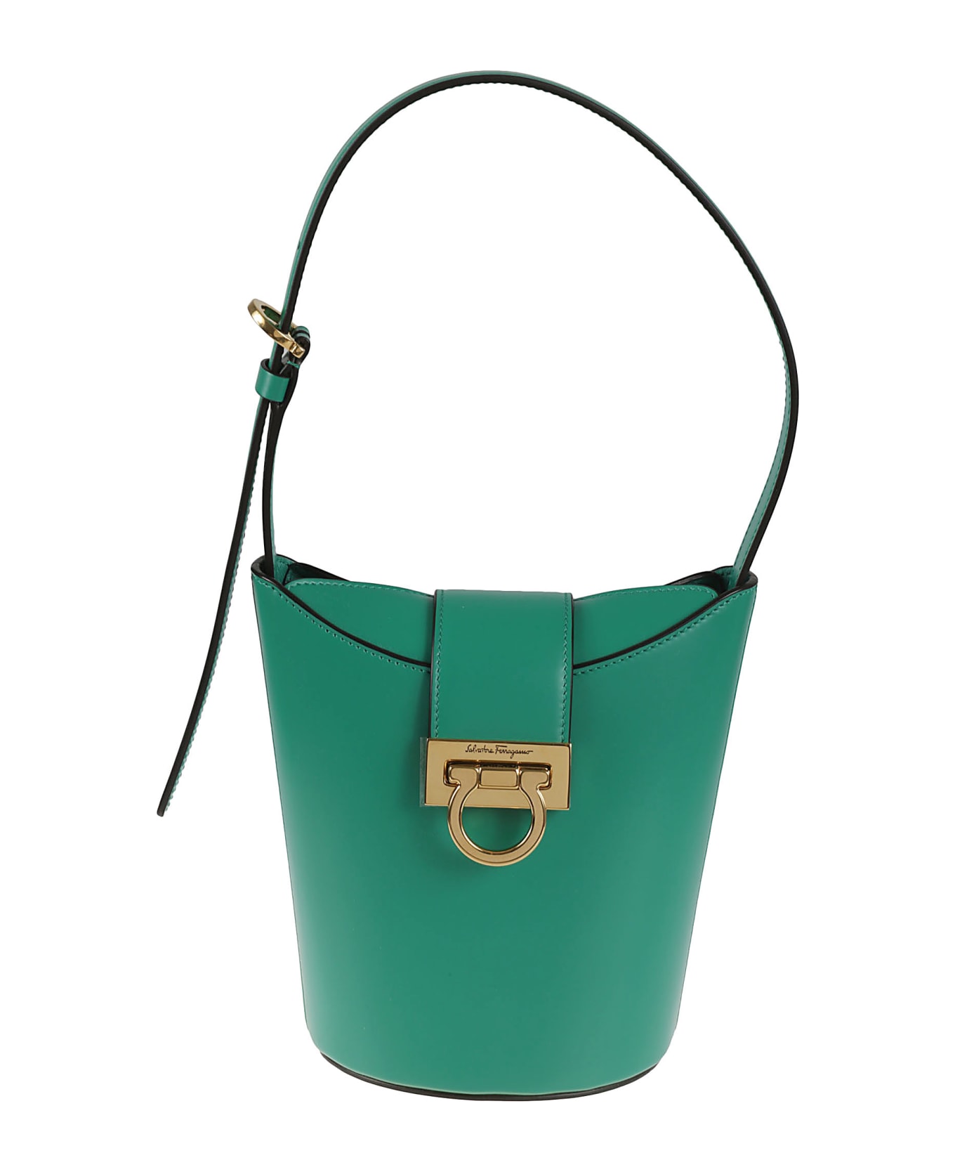 Ferragamo Flap Lock Shoulder Bag - Green