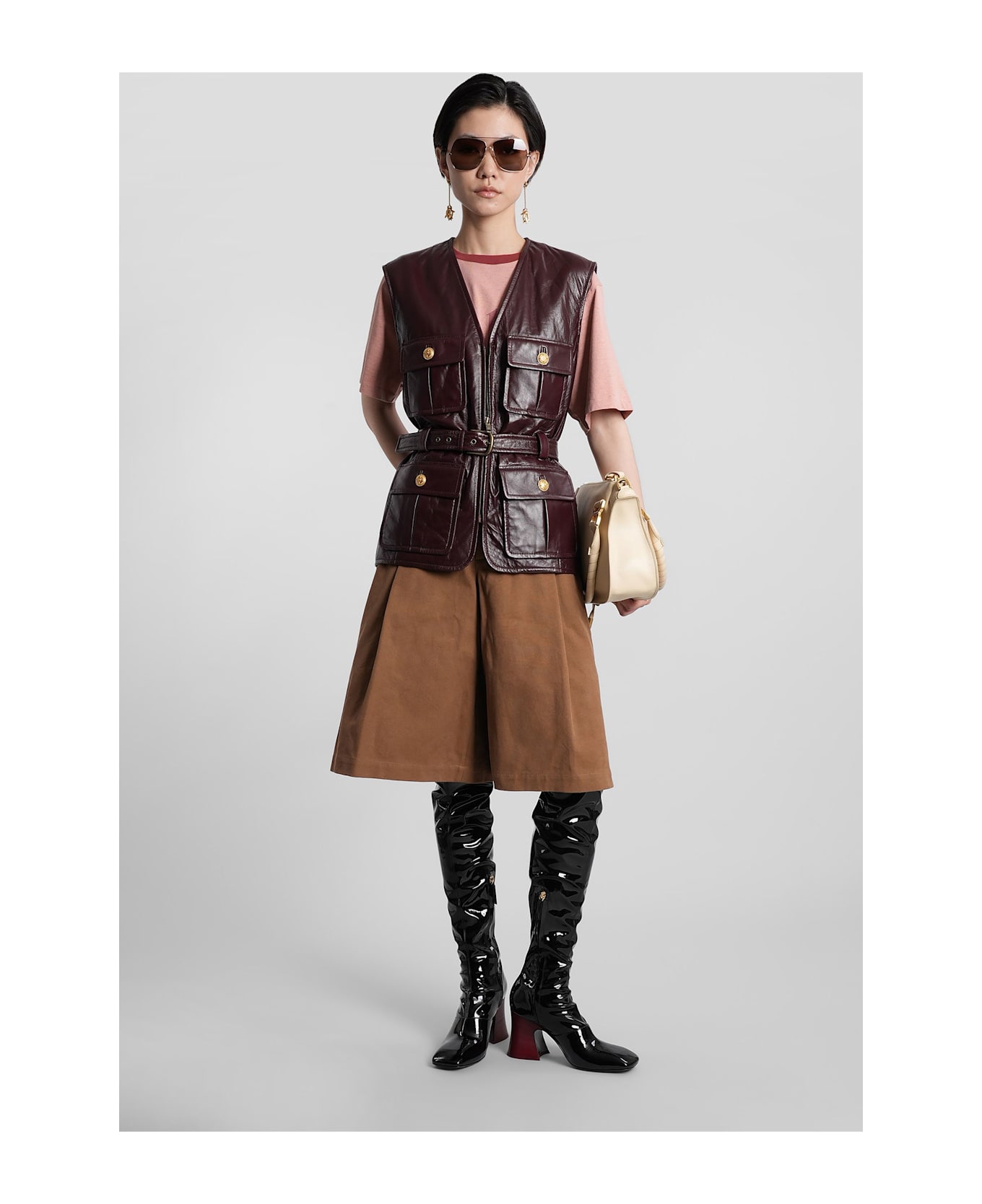 Chloé Vest In Brown Leather - brown