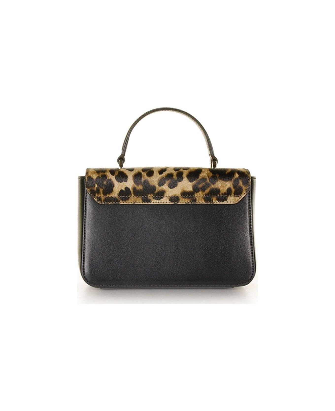 Furla Leopard Printed Mini Handbag - Greige/nero