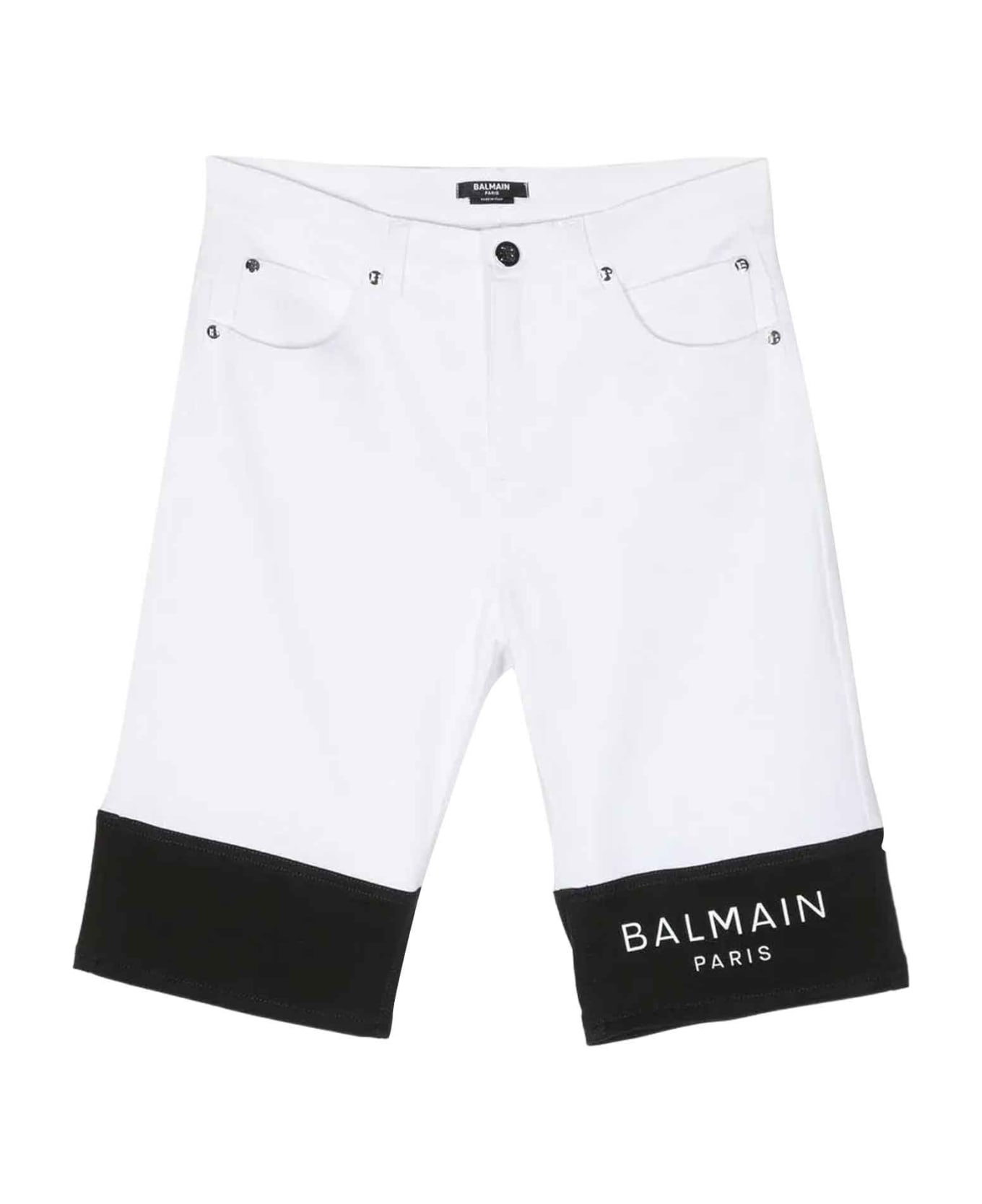 Balmain White Bermuda Shorts Unisex - Bianco
