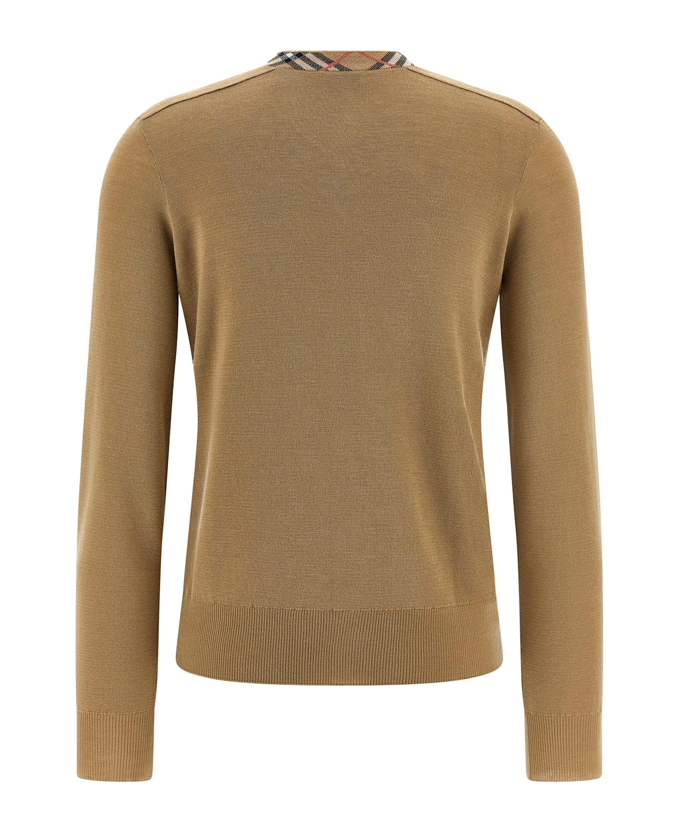 Burberry Check Insert Cardigan - Beige