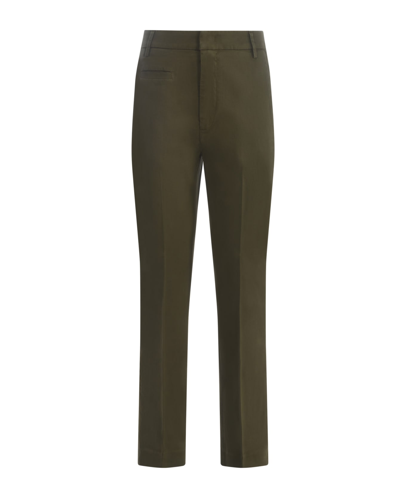 Dondup Trousers "ariel 27 Inches" In Stretch Cotton - Verde militare