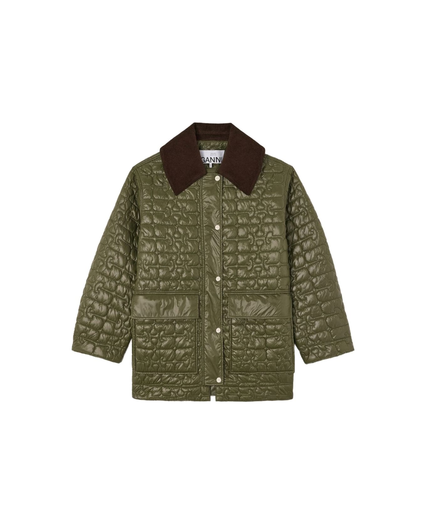 Ganni Quilted Jacket - Green
