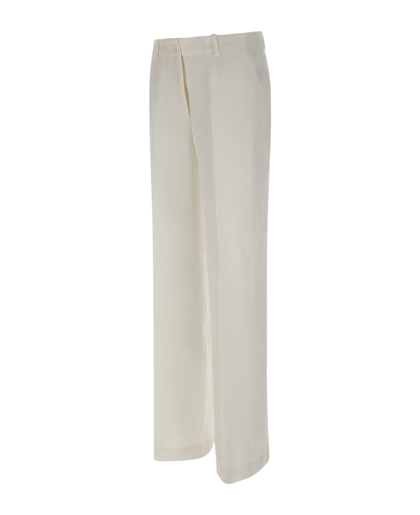 Parosh "blitz" Linen Trousers - WHITE