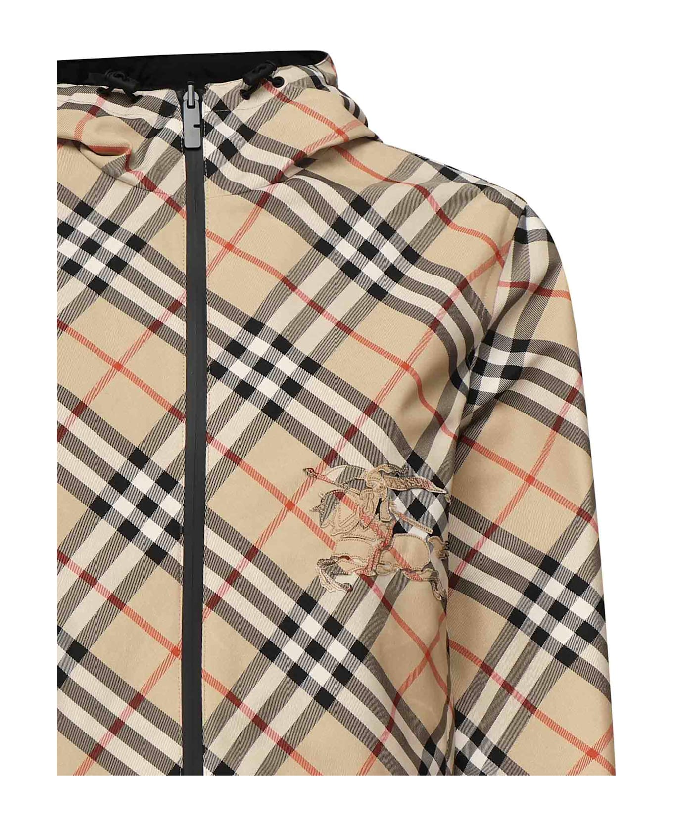 Burberry Reversible Cropped Check Jacket - SAND
