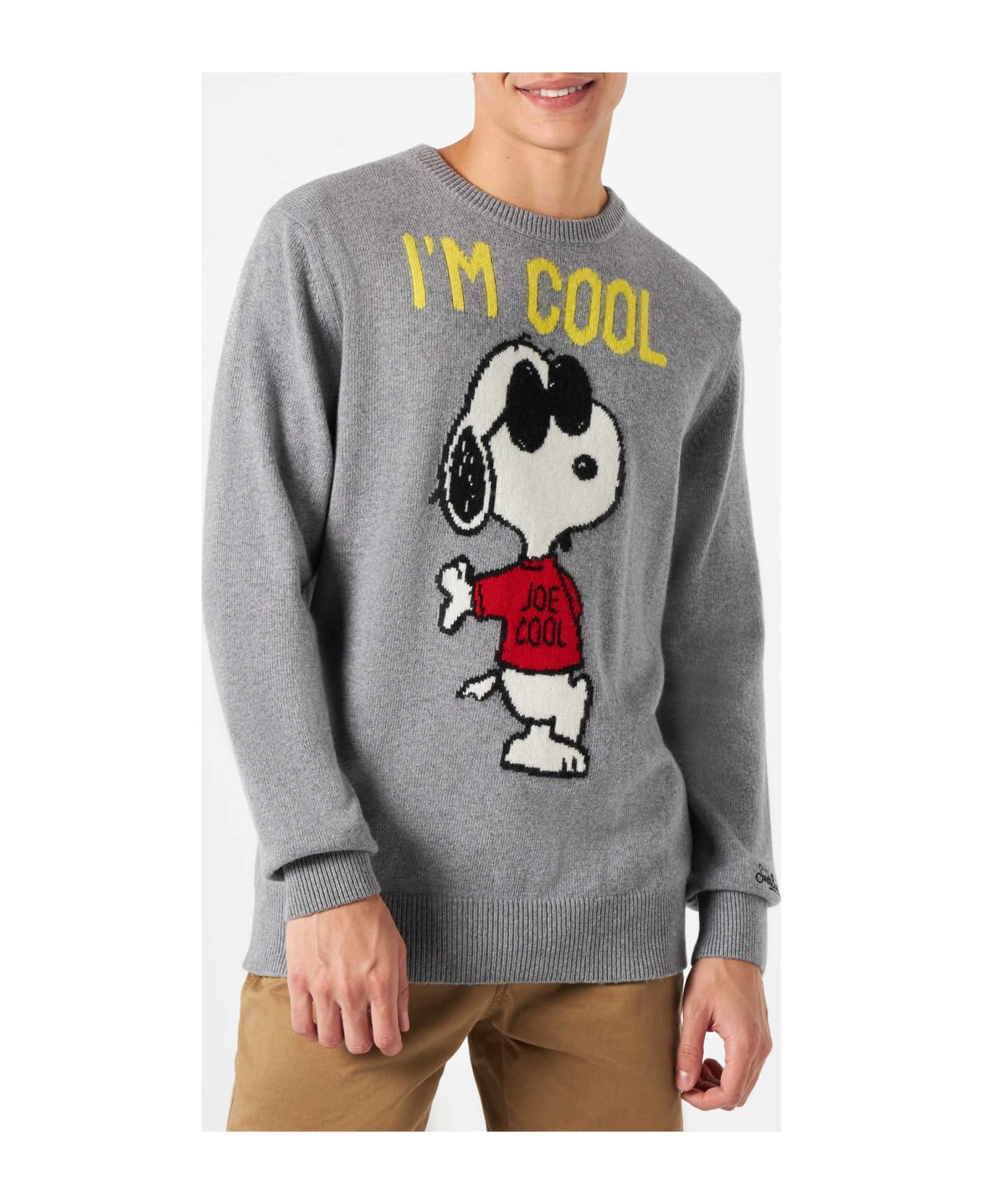 MC2 Saint Barth Man Sweater With Grey Rock Snoopy | Snoopy - Peanuts  Special Edition - GREY