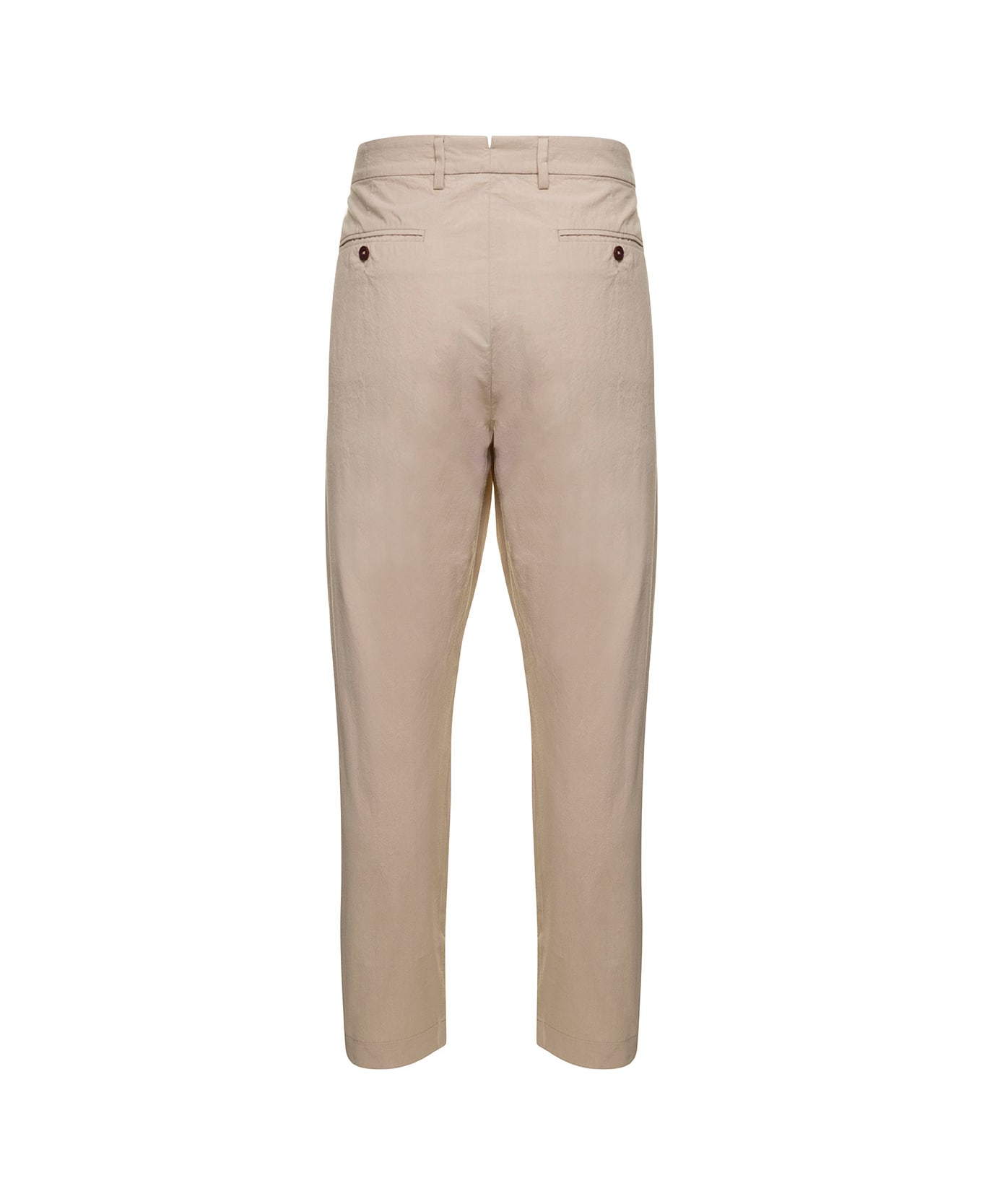 Pence Beige Pants With Button Fastening In Cotton Man - Beige ボトムス