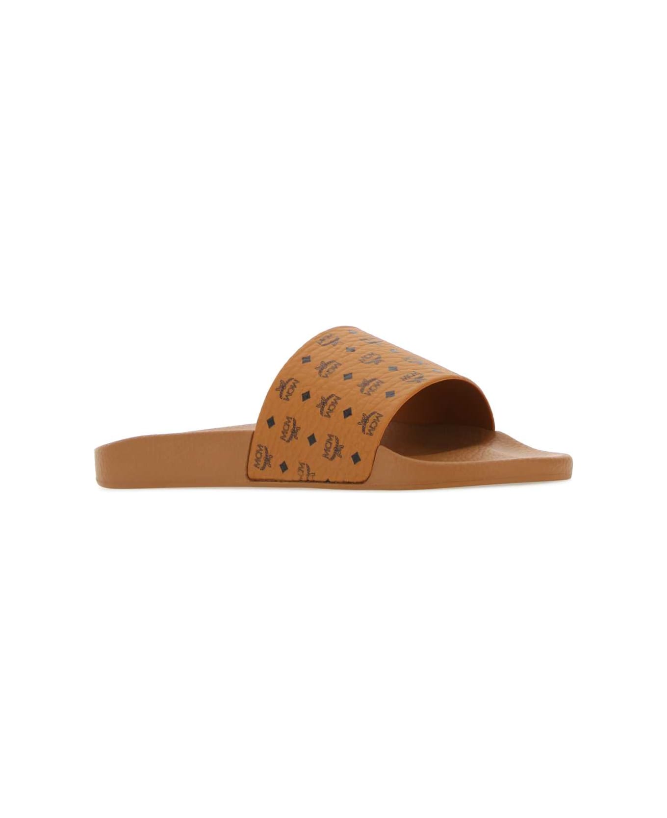 MCM Camel Canvas Slippers - CO