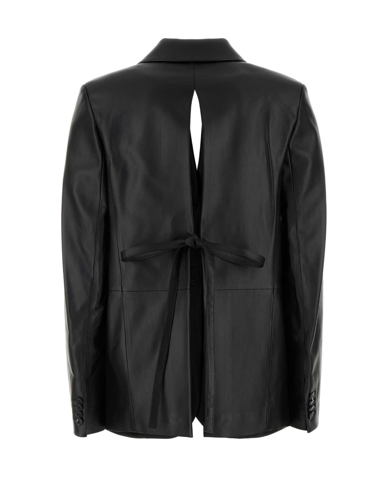 Loewe Black Leather Blazer - BLACK