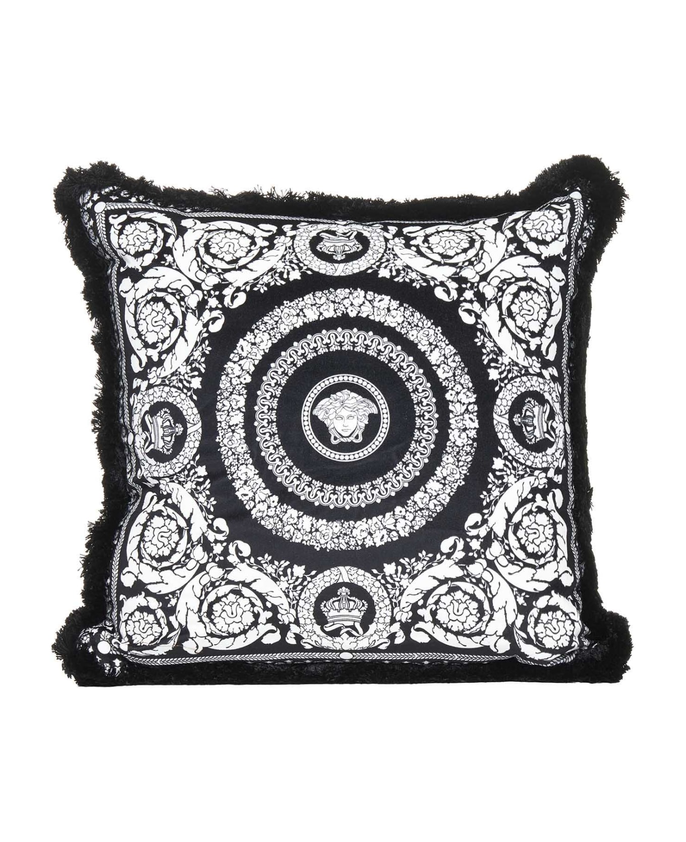 Versace Cushion - Black+white クッション