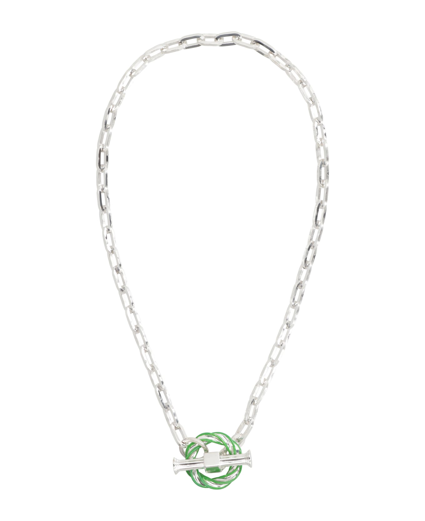 Bottega Veneta Pillar Silver Necklace - silver