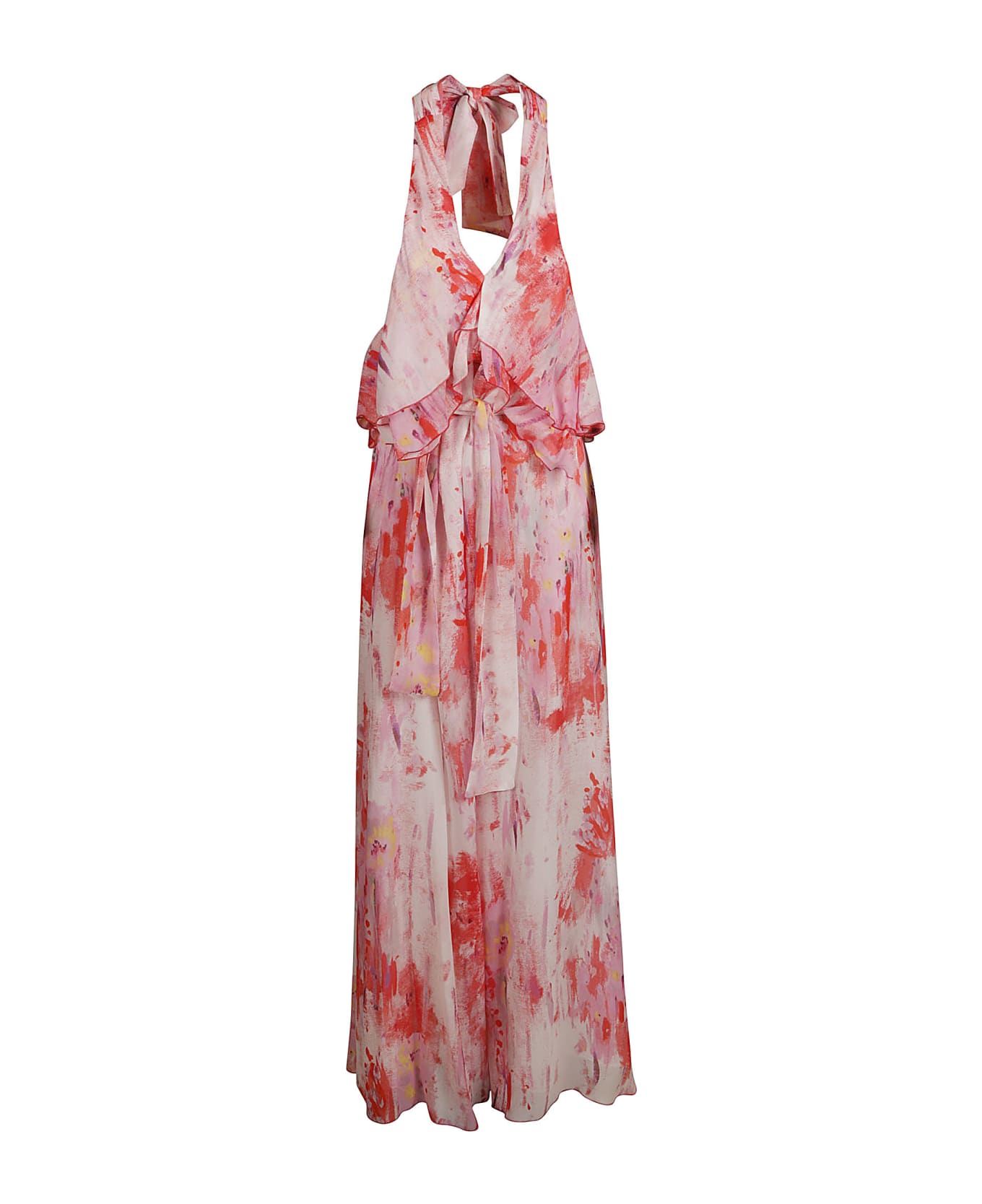 MSGM Ruffled Sleeveless Long-length Dress - Red
