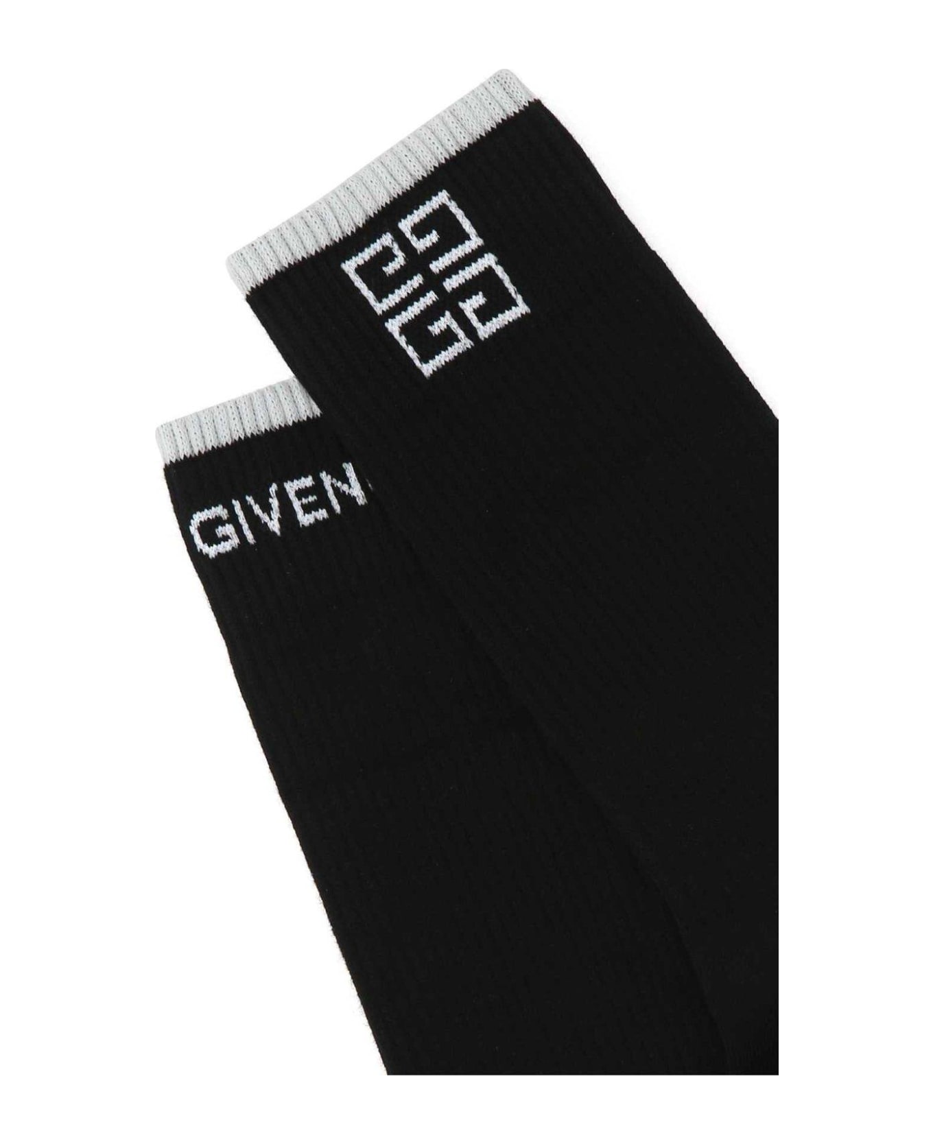 Givenchy Logo Intarsia Crew Socks - NERO/BIANCO 靴下