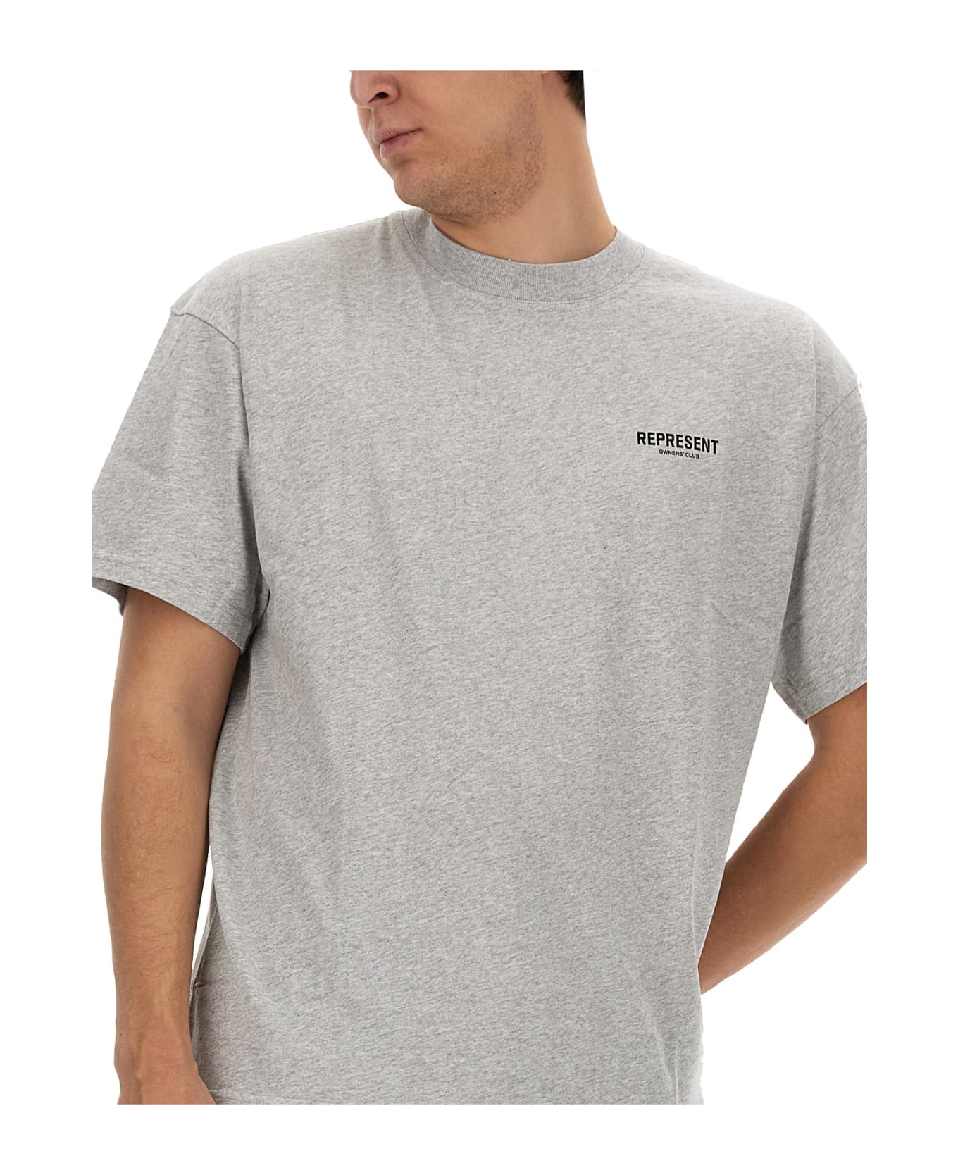 REPRESENT T-shirt With Logo - Ash Grey Blk シャツ