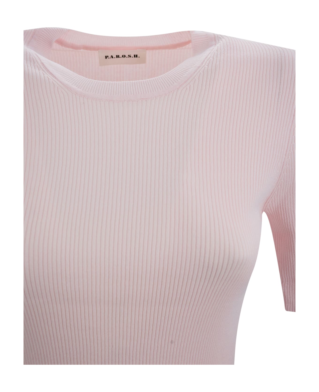 Parosh Ribbed-knit Top - Pink