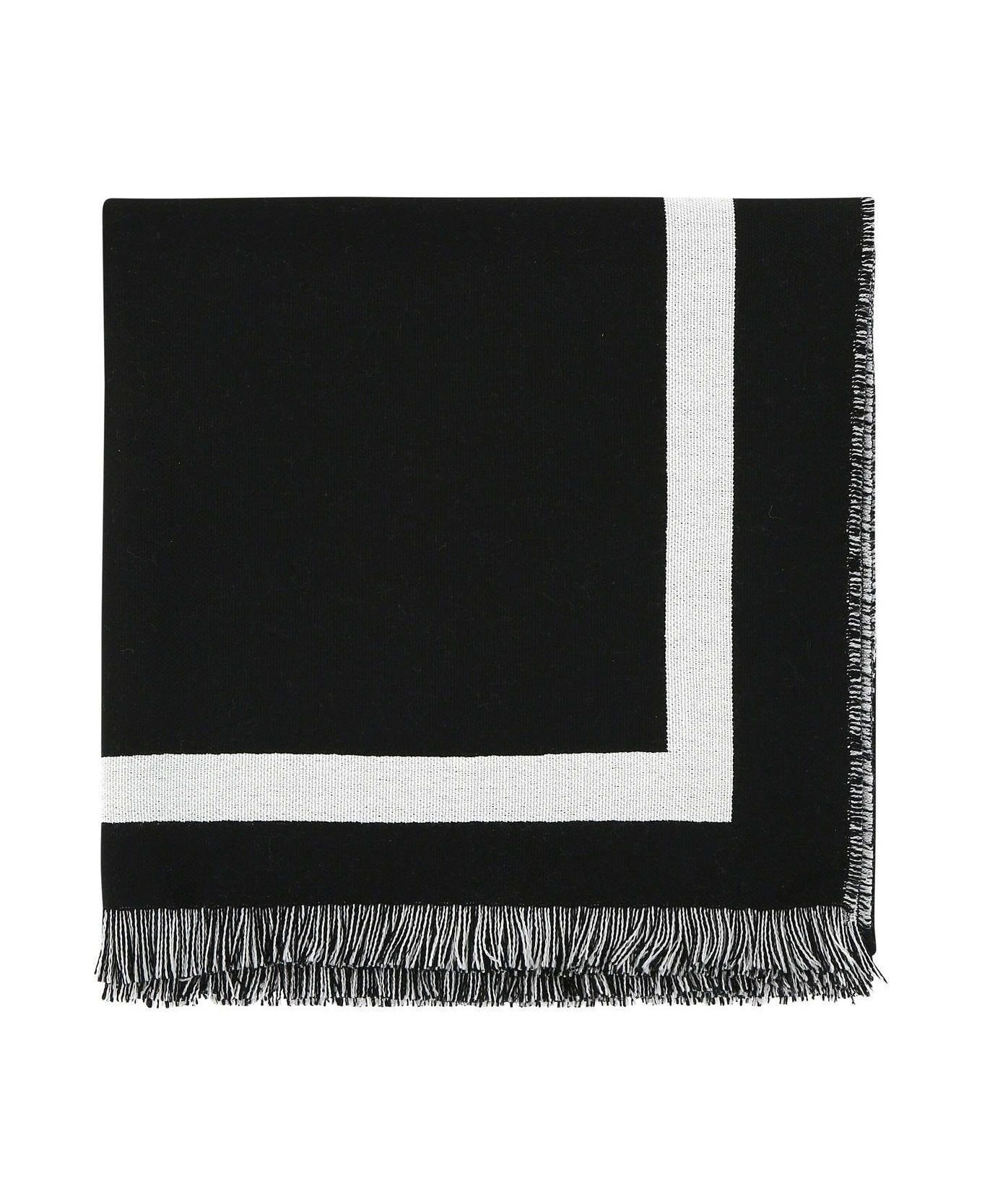 Alexander McQueen Two-tone Wool Oversize Scarf - Black スカーフ