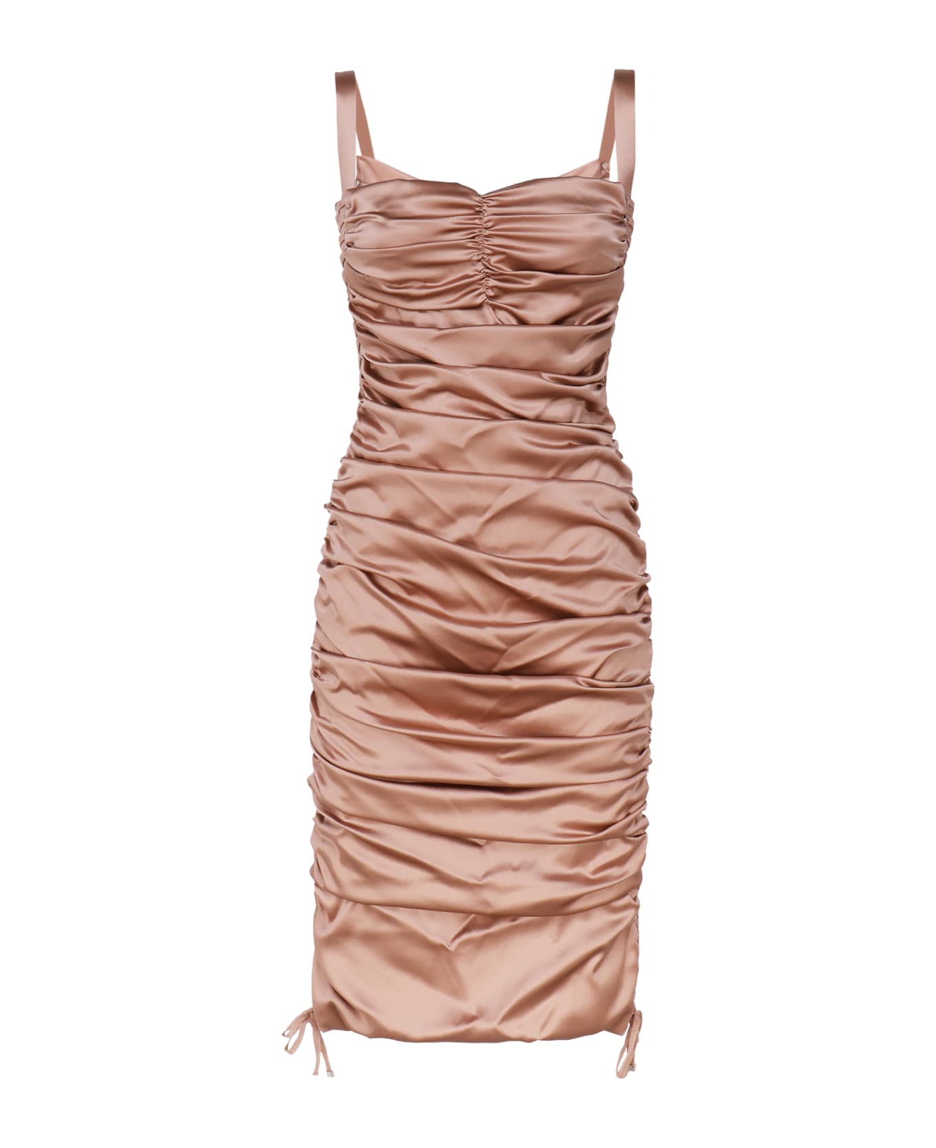 Dolce & Gabbana Stretch Silk Midi Dress - Hazelnut