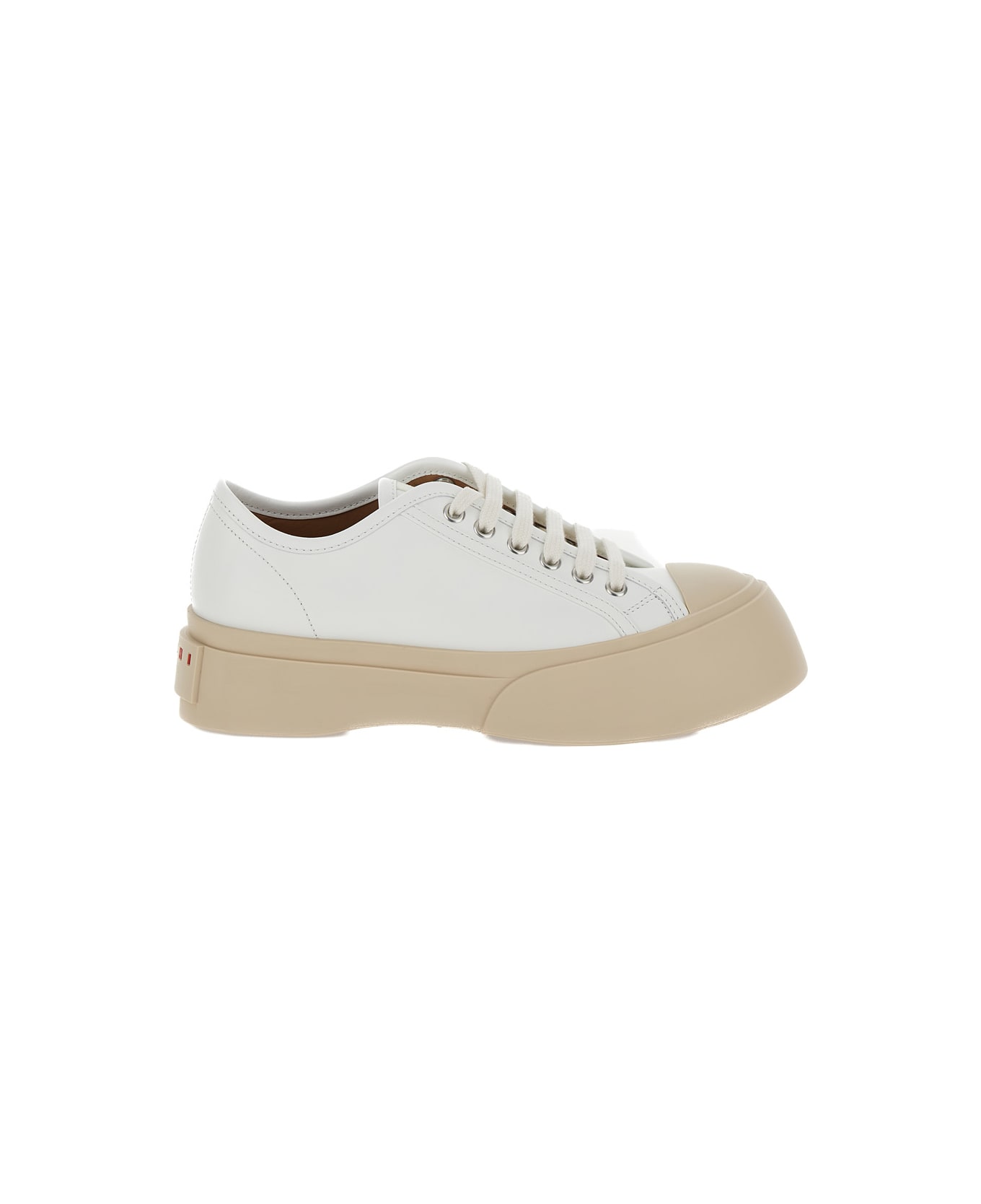 Marni 'pablo' White Sneakers With Lace Up Closure In Leather Woman - White