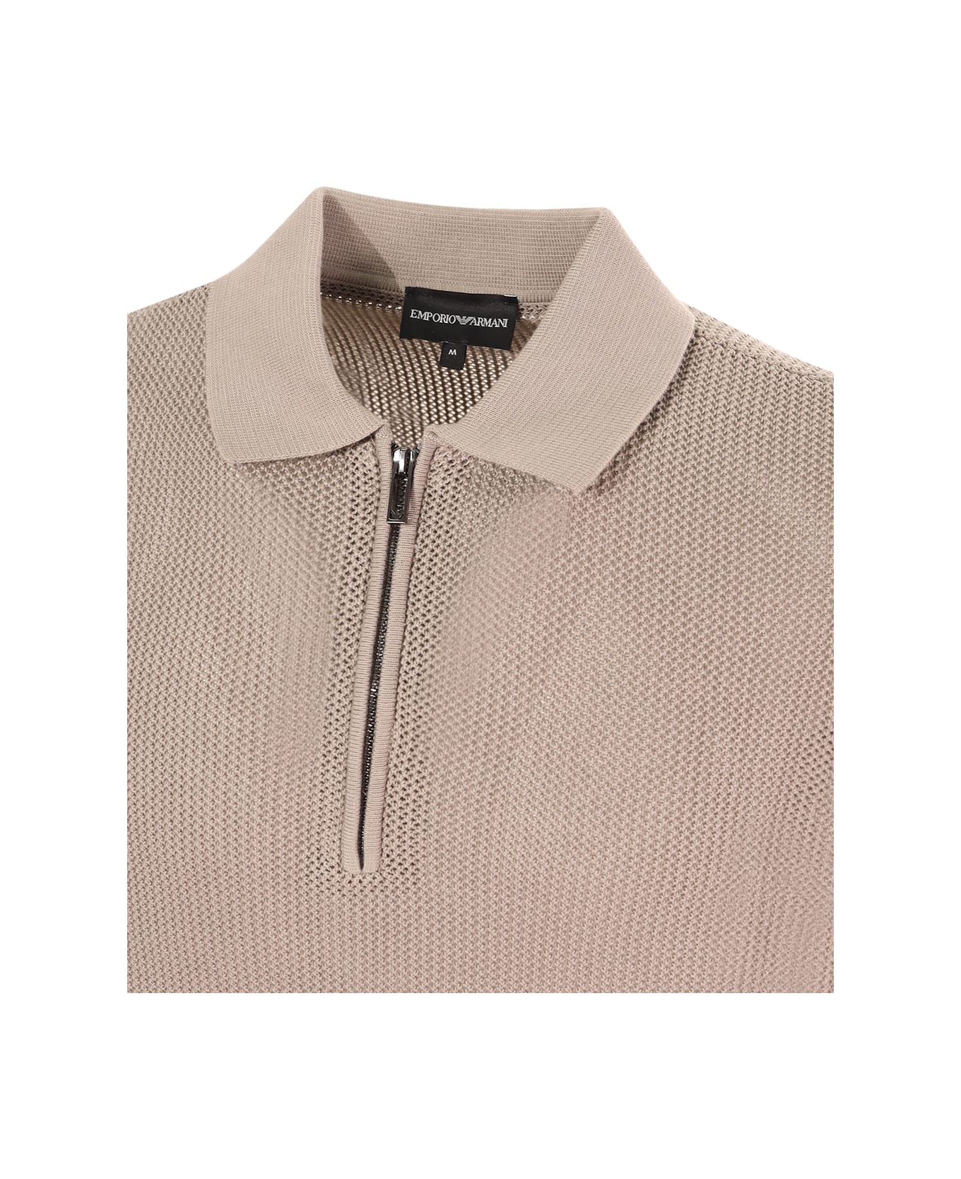 Emporio Armani Polo Neck Sweater - Beige ニットウェア